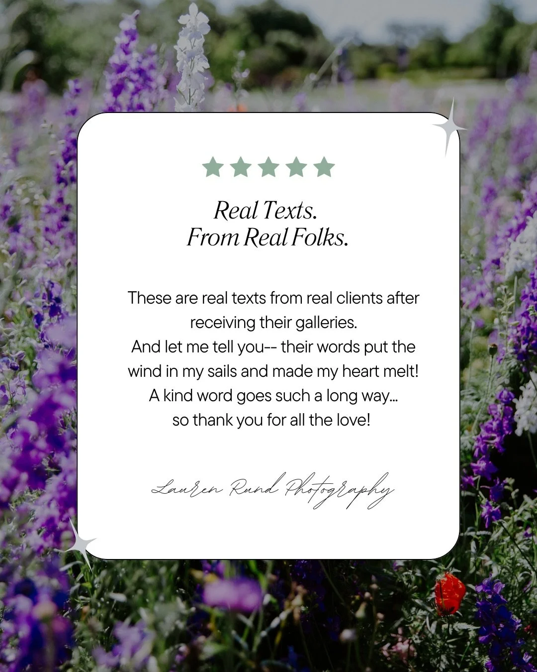 Real Texts. From Real People. Their words lit up my world. I&rsquo;m so so very thankful for the families continue to book with me, trust me with their time and kiddos, invest in my sessions, read all of my emails, and appreciate my work as evergreen