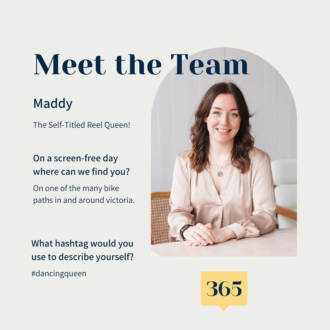 Meet the team 👋

Maddy has been with 365 since January 2020.  Her favourite part about working with 365 Day Media Group is the ability to use her creativity on a daily basis while supporting and uplifting small local businesses! 

Who on our team do