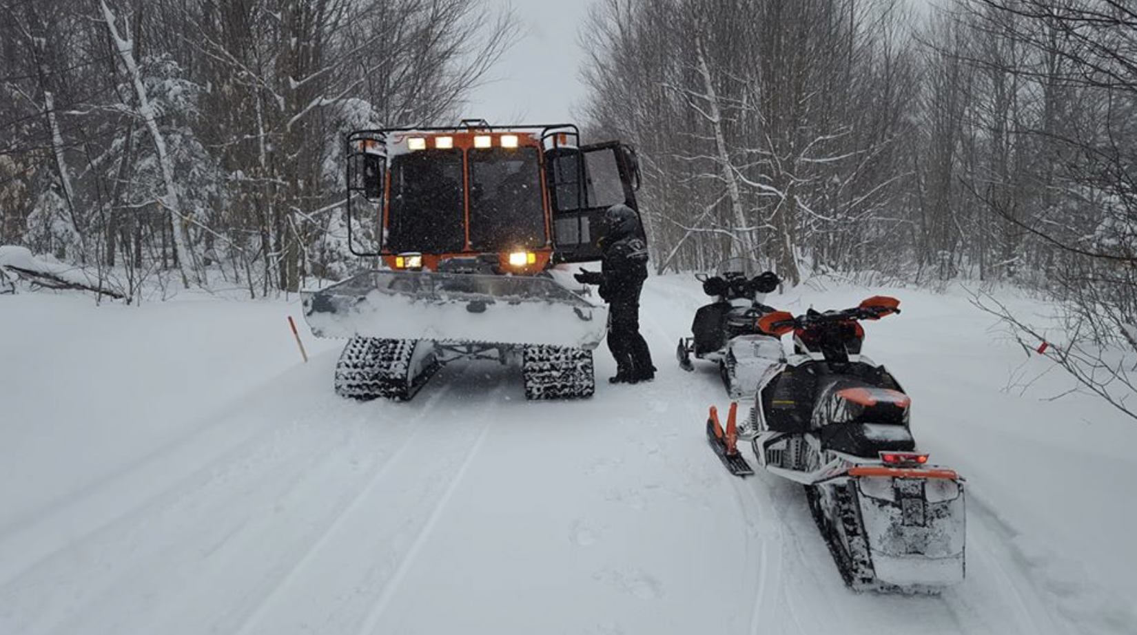 Brian in his Tucker Sno-Cat grooming Trail 2001.