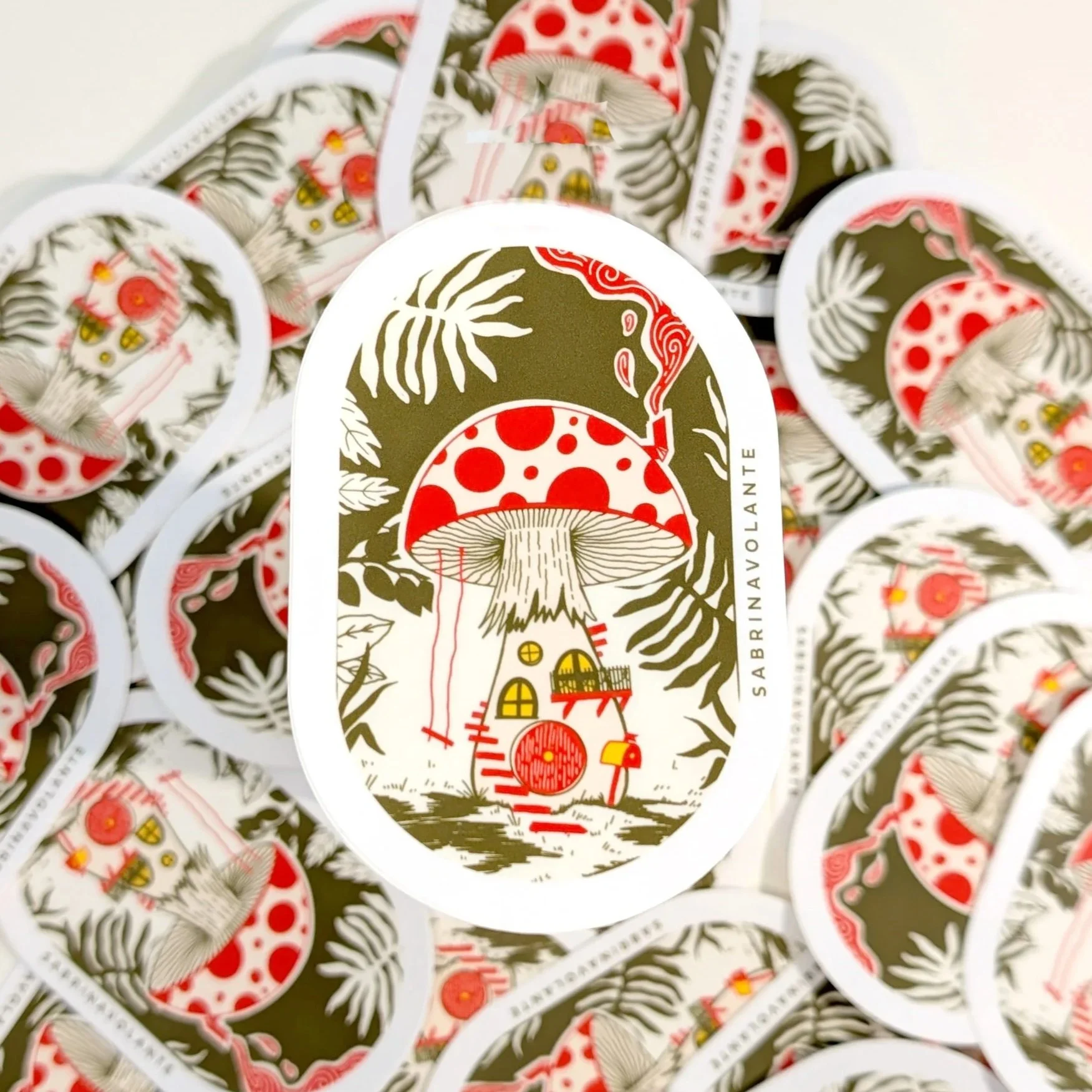 Mushroom House Sticker