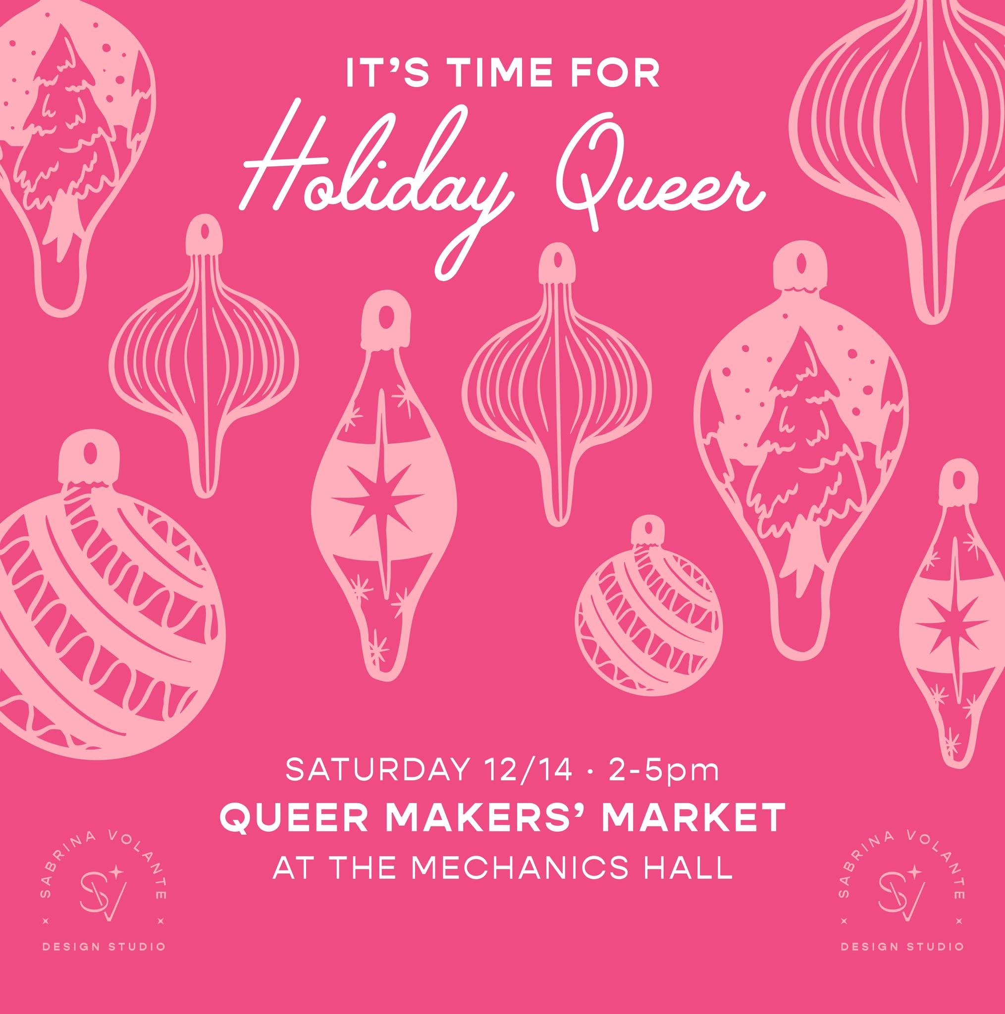 It's time for #holidayqueer y'all 🥰 @queermakersmarketme gets it's own grid post OF COURSE!!! 
I'm so excited to be a part of this market and I'll probably end up buying all my holiday gifts while I'm vending 💌 AND my friend @underdogcandles will b