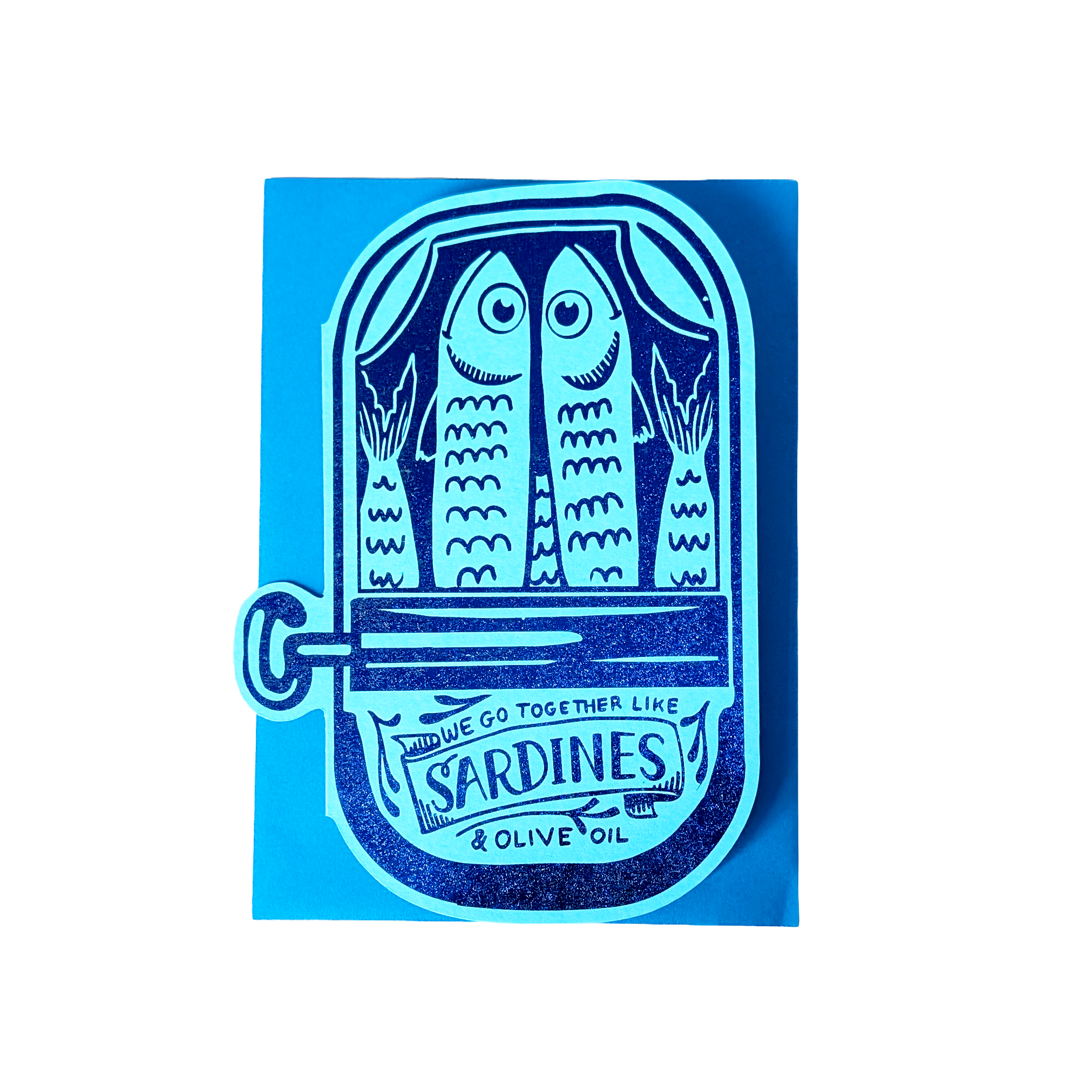 Sardines & Olive Oil Foil Greeting Card