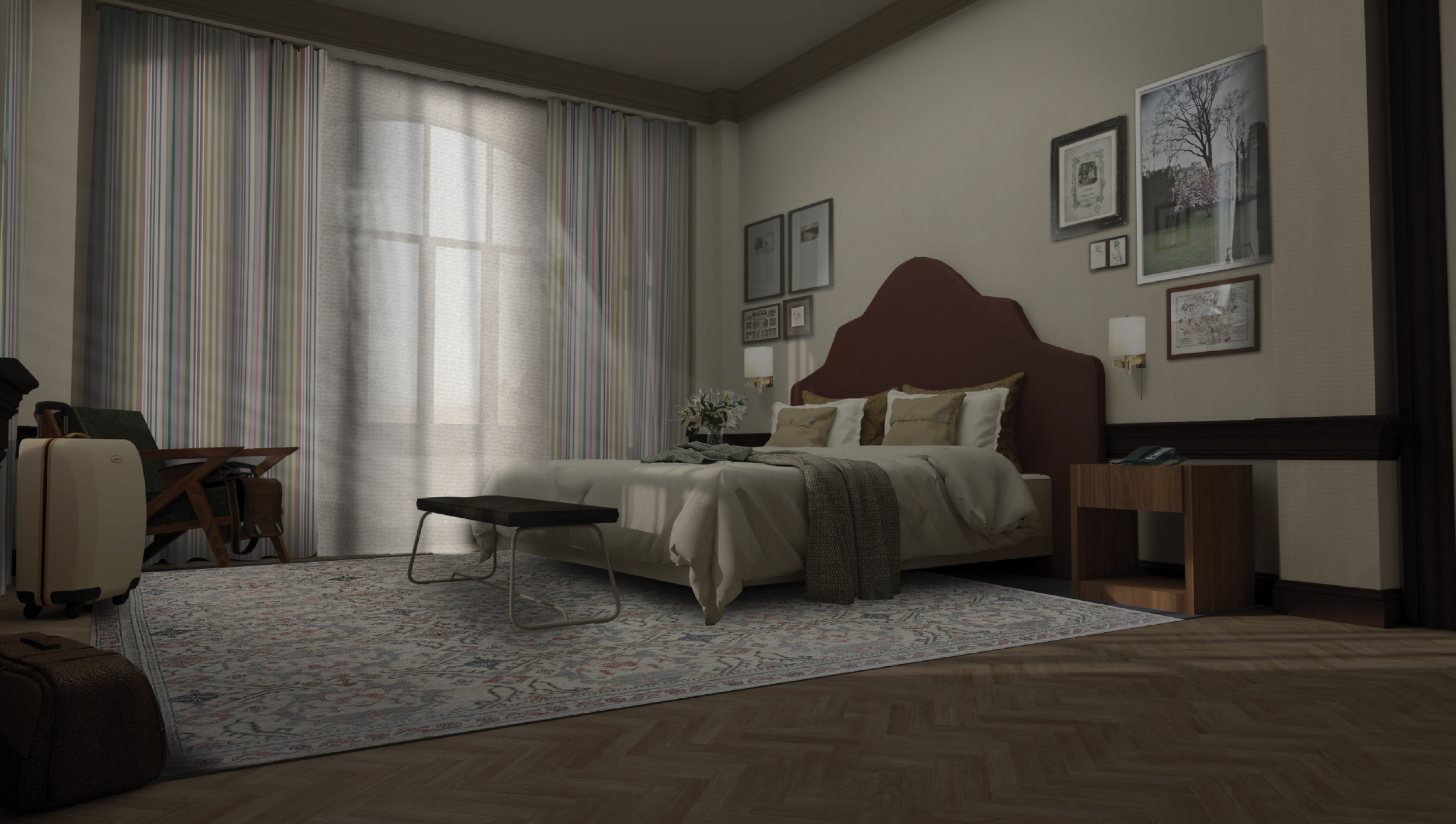  AJLT S2 - Carrie’s &amp; Aiden’s Hotel Room (Drawn as Art Dir.) 