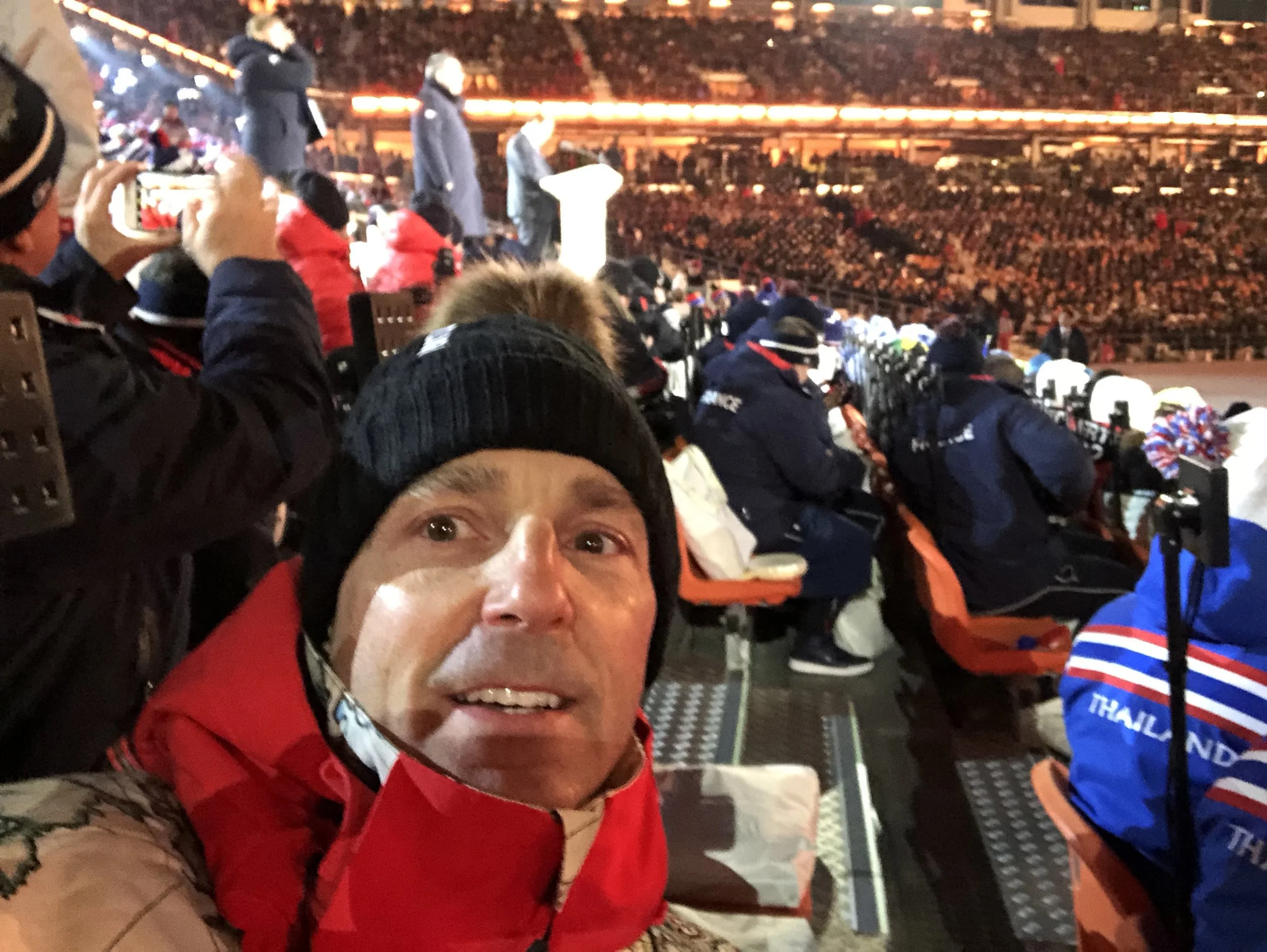 We had amazing seats at the Opening Ceremony with Thomas Bach and the speakers podium very close to us.