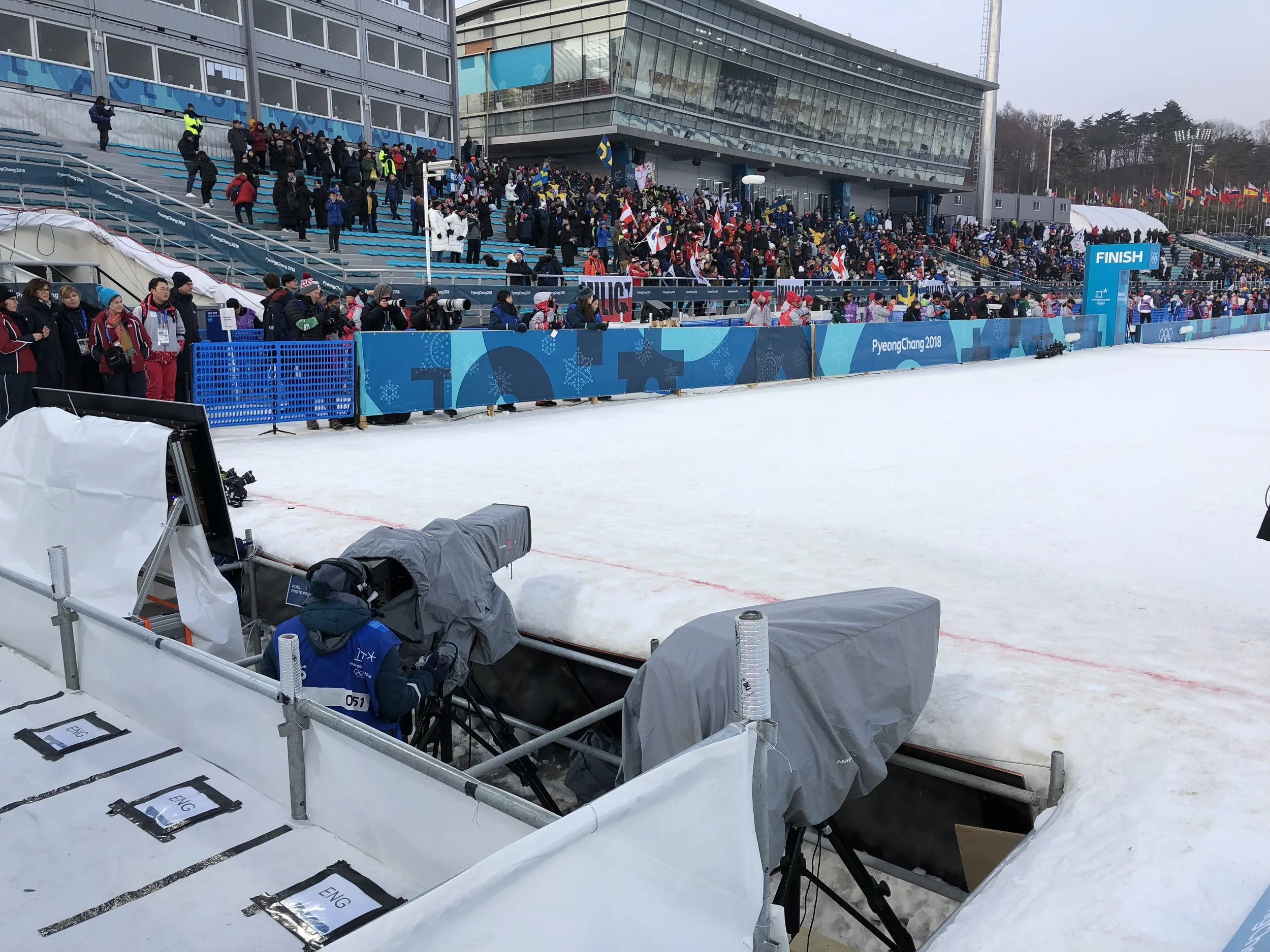 Finish line in the cross country stadium.