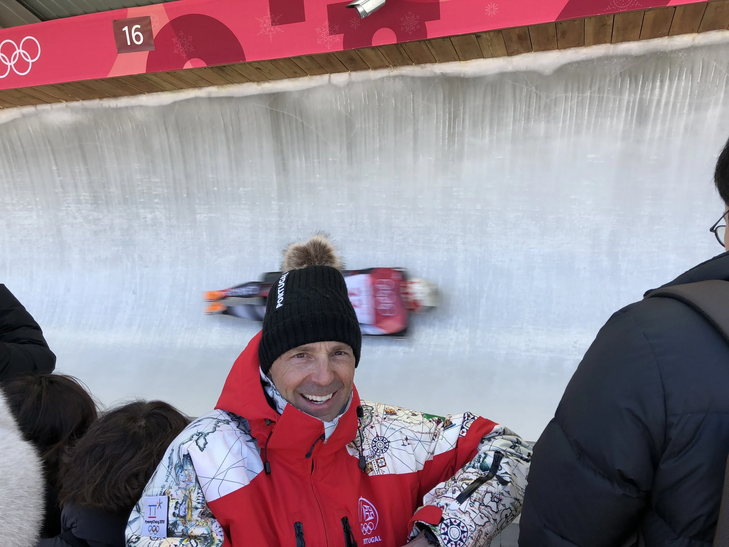  Watching Luge, it was challenging getting this photo, they go by in a blink of the eye. 