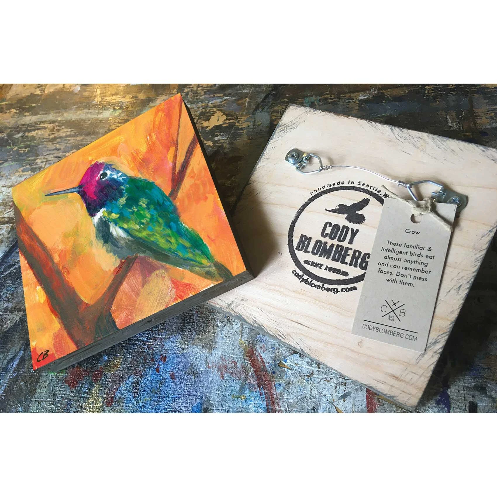 Annas Hummingbird with mango art print