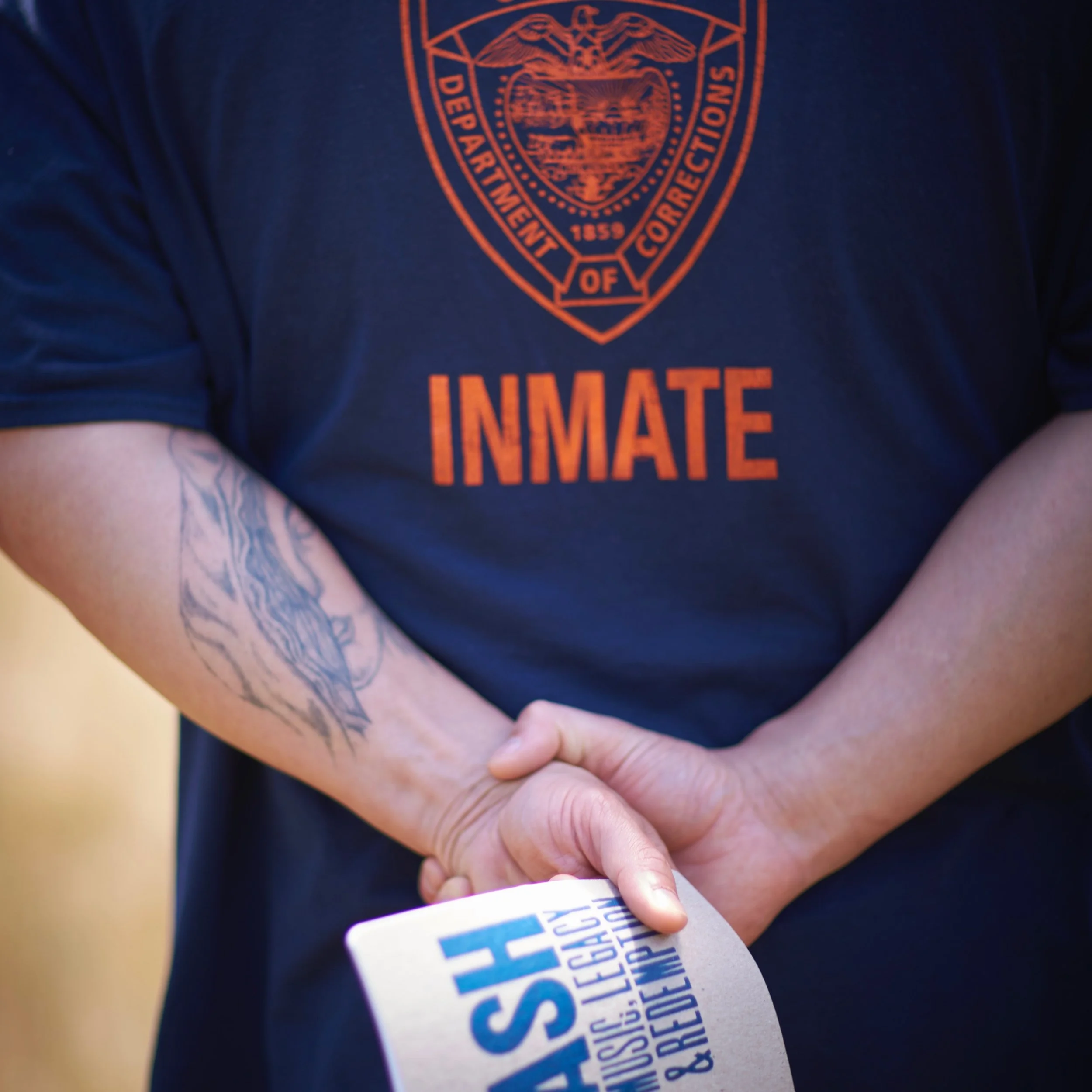 Artist book distributed to adults in custody during Folsom50 concerts presented the first part of an essay that contextualized Johnny Cash for adults in custody. South Fork Forest Camp, Tillamook Forest, Oregon photo: Steve Steckly