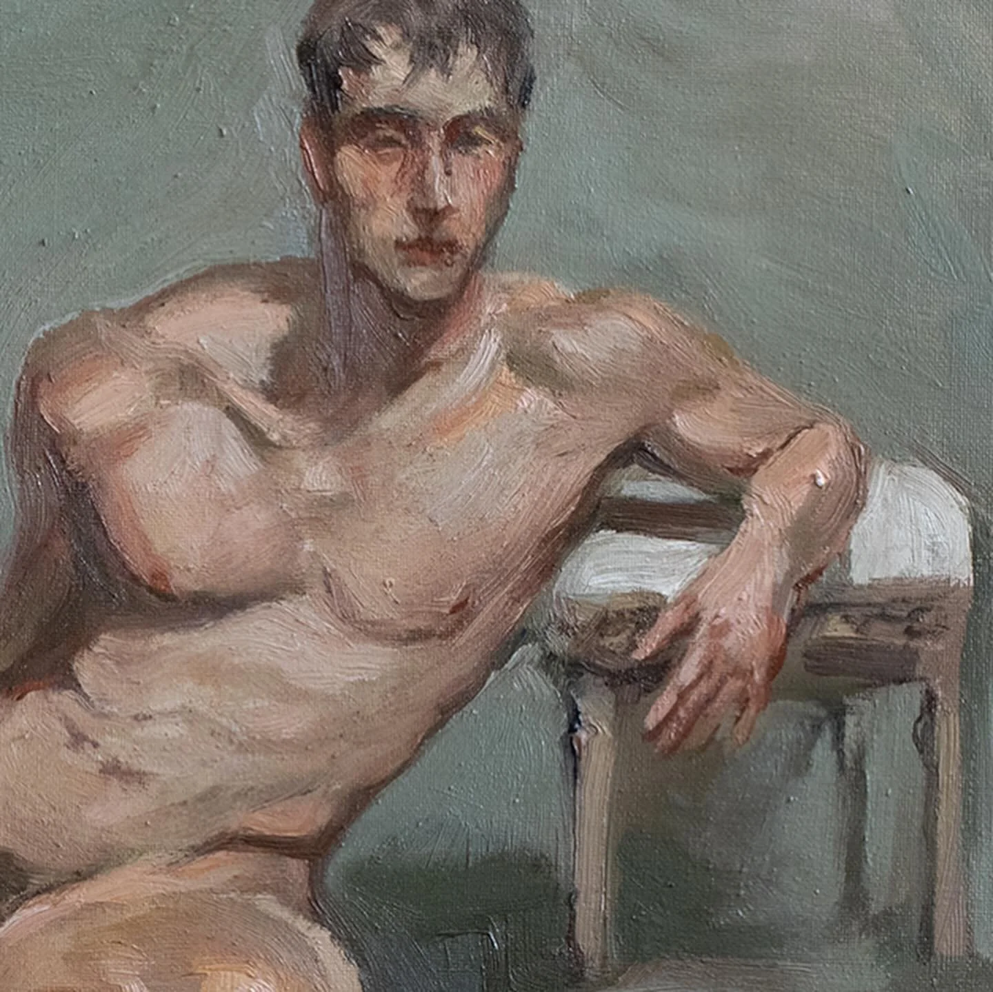 Dear art lovers, friends, and colleagues,
I am pleased to present my new study of a living model. I hope it touches you and perhaps finds a place in your collection. Welcome to my website https://www.blauetauben.com/etudes-painting/p/model-paul-poses