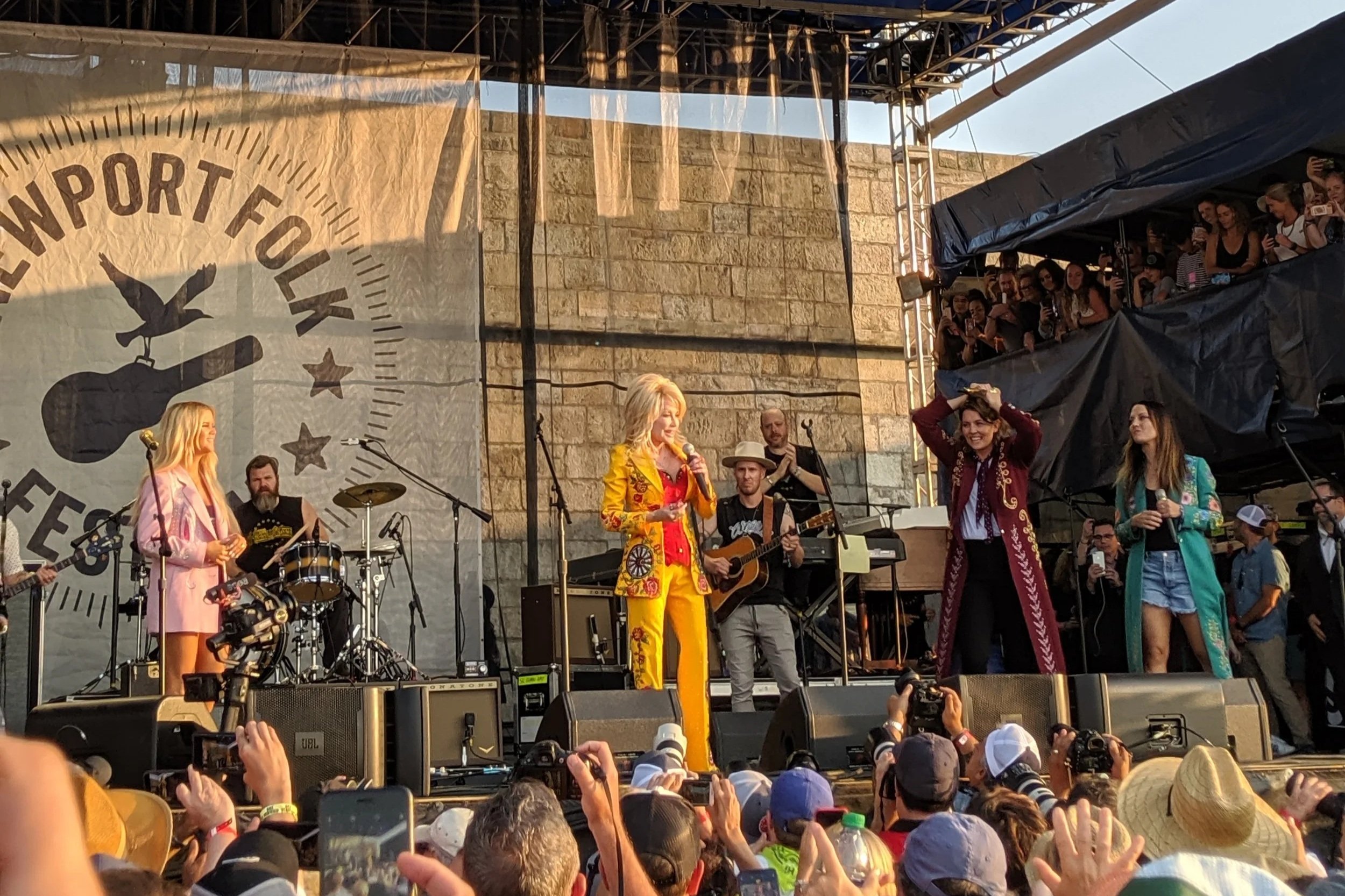 Dolly Parton and The Highwomen on stage at Newport Folk Fest 2019