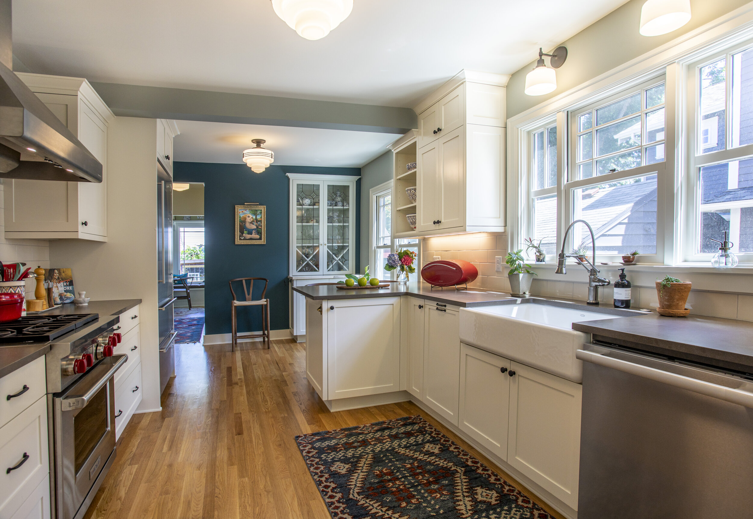 Wall between the kitchen and former nook was removed to create a more open floorplan.