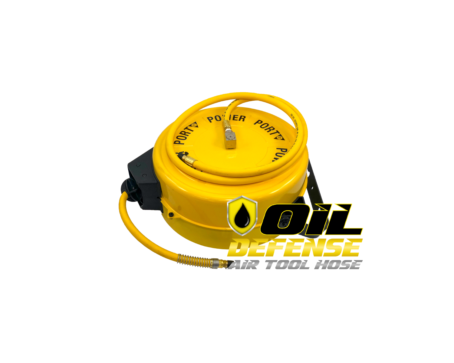 Oil Defense Retractable Steel Air Hose Reel