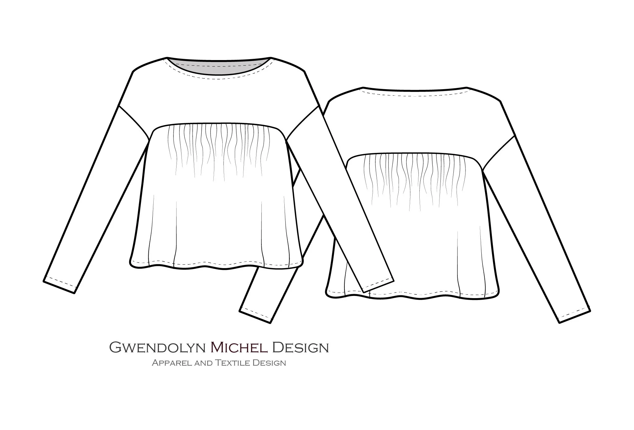 Gathered Boatneck Blouse 16-9-2021 - front and back.jpg