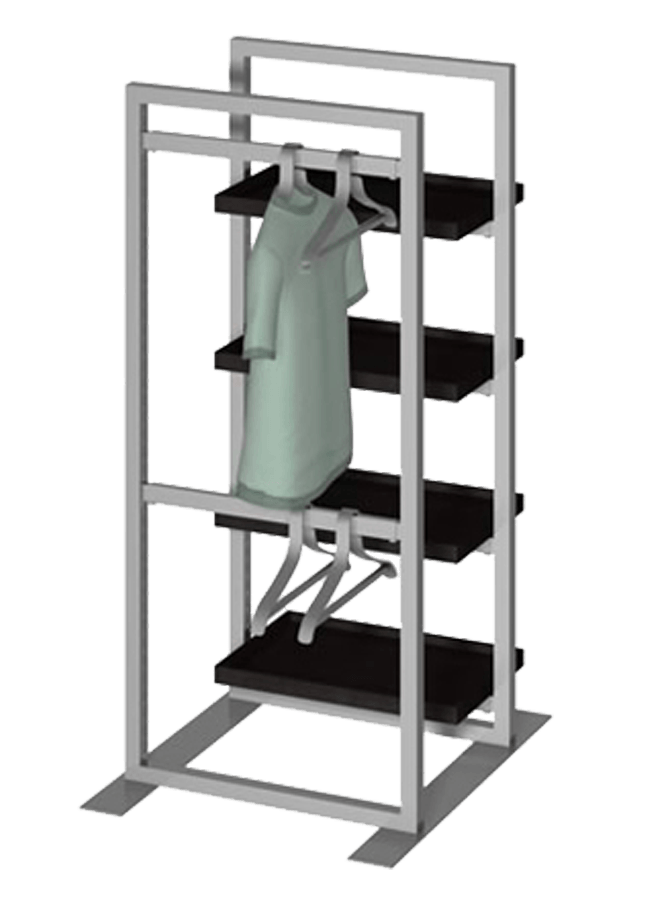 Floor Collection – Double Slotted Freestanding Merchandiser ITEM#: FS002A 32" x 32" x 72" Other finishes are available