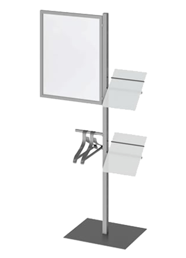 Floor Collection – Slotted Freestanding Post ITEM#: FS005A, SH002A 72" Slotted post grpahic holder, SH002A - 22" x 28" Other finishes are available