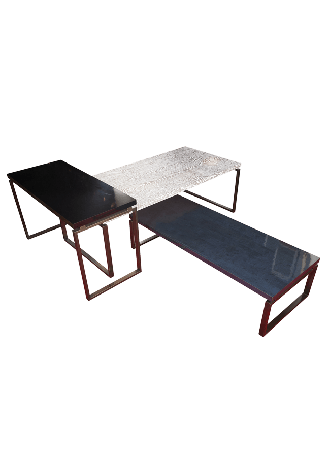 Mercantile Collection – Mercantile Table ITEM#: FC-81674, FC-81677, FC-81678 FC-81672 - 72" x 30" x 18", FC-81677 - 84" x 40" x 28", FC-81678 - 60" x 26" x 34" Other finishes are available