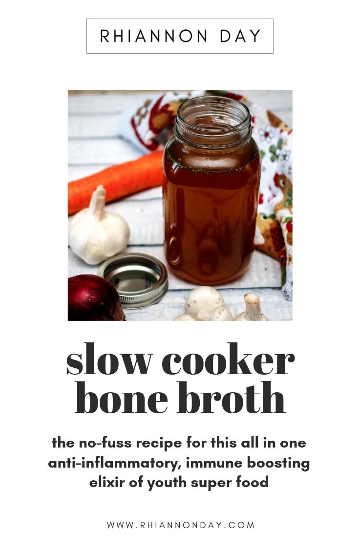 The easiest way to stay young, keep healthy, and heal your gut and your body. This bone broth is touted by ageless celebrities like Gwyneth Paltrow, Halle Berry, Salma Hayek, and Elle MacPherson as their secret elixir of youth. It is budget friendly, so easy to make, and so restorative you’ll wonder how you ever got through life without it. #bonebroth #slowcookerrecipes #recipe #biohack #superfood #healthyrecipes #easybonebrothrecipe #antiaging #celebritysecrets
