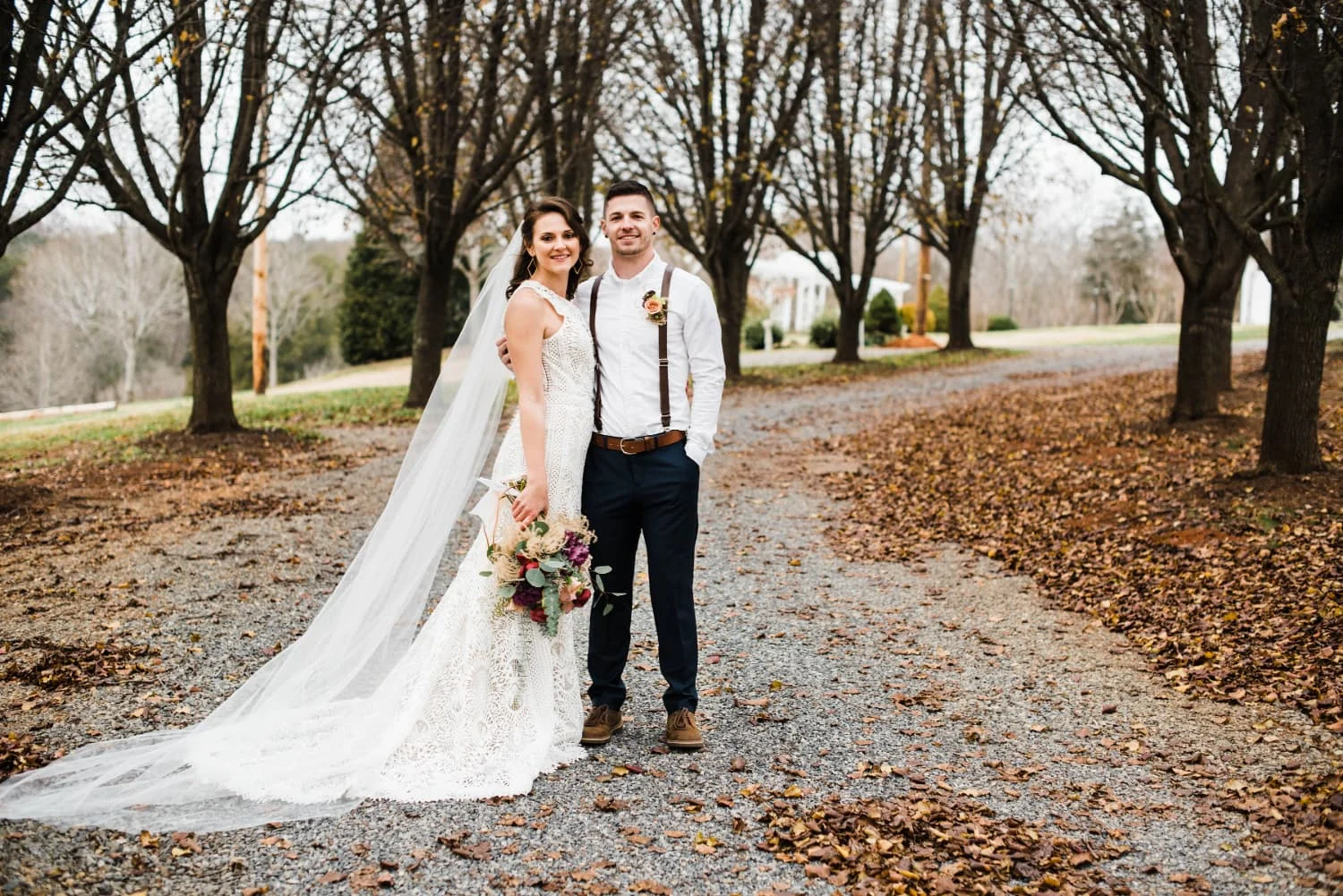 bride and groom outisde bed and breakfast in Roanoke VA.jpg