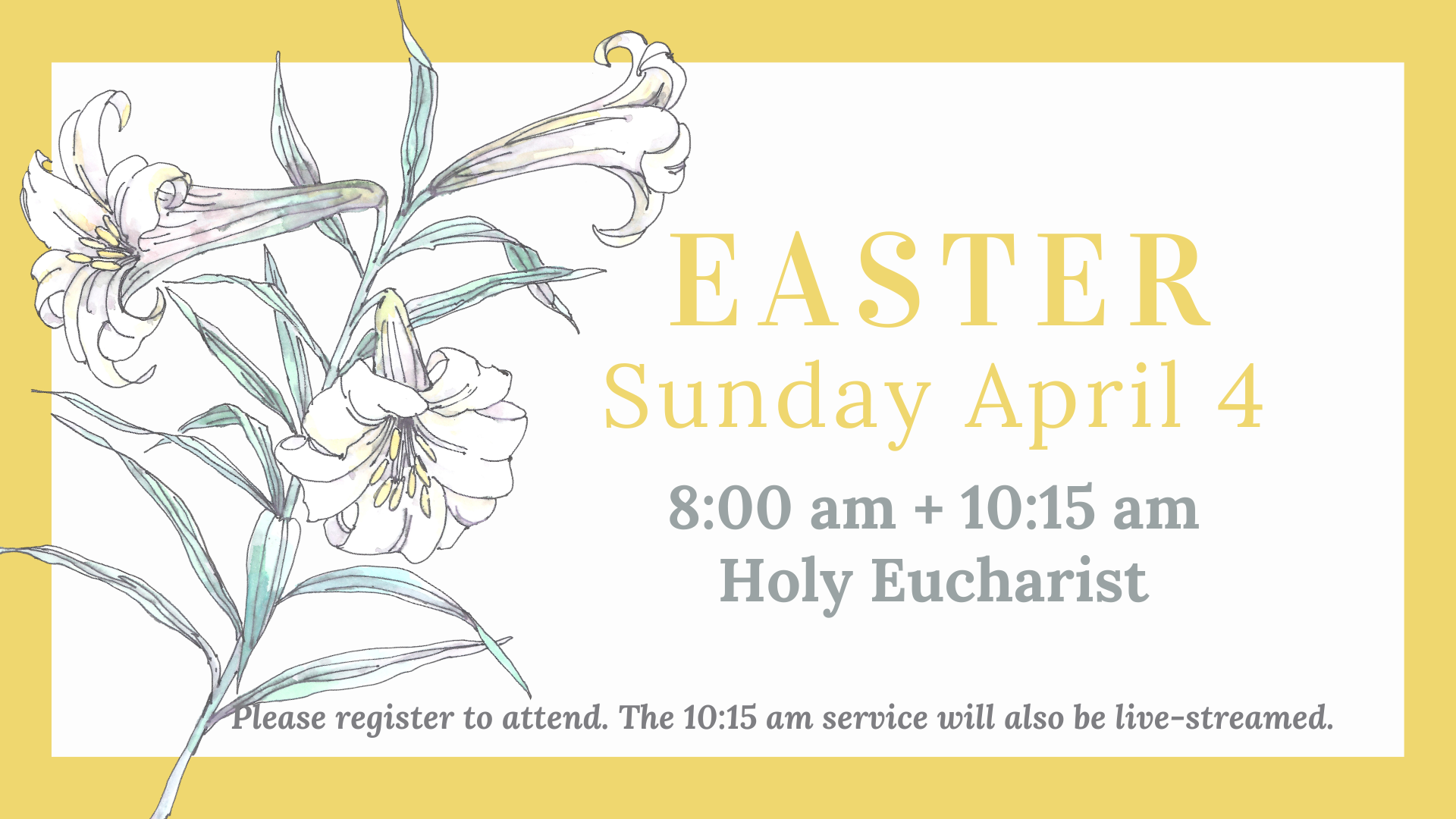Registration to attend the in-person service will open Monday, March 22 at spcathedral.org/services. The 10:15 am service will also be available via live-stream.