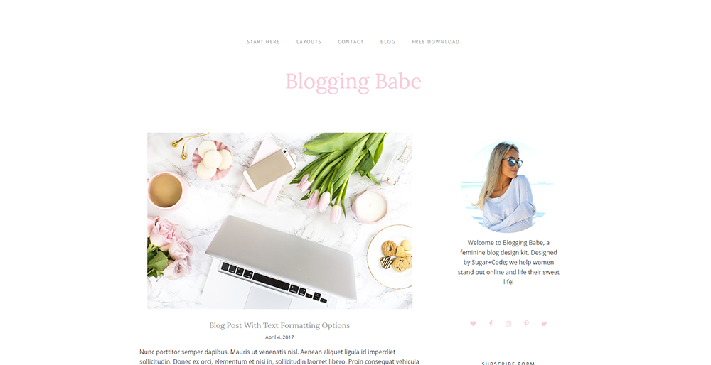 Sixty Eight Ave - blogging babe wordpress theme