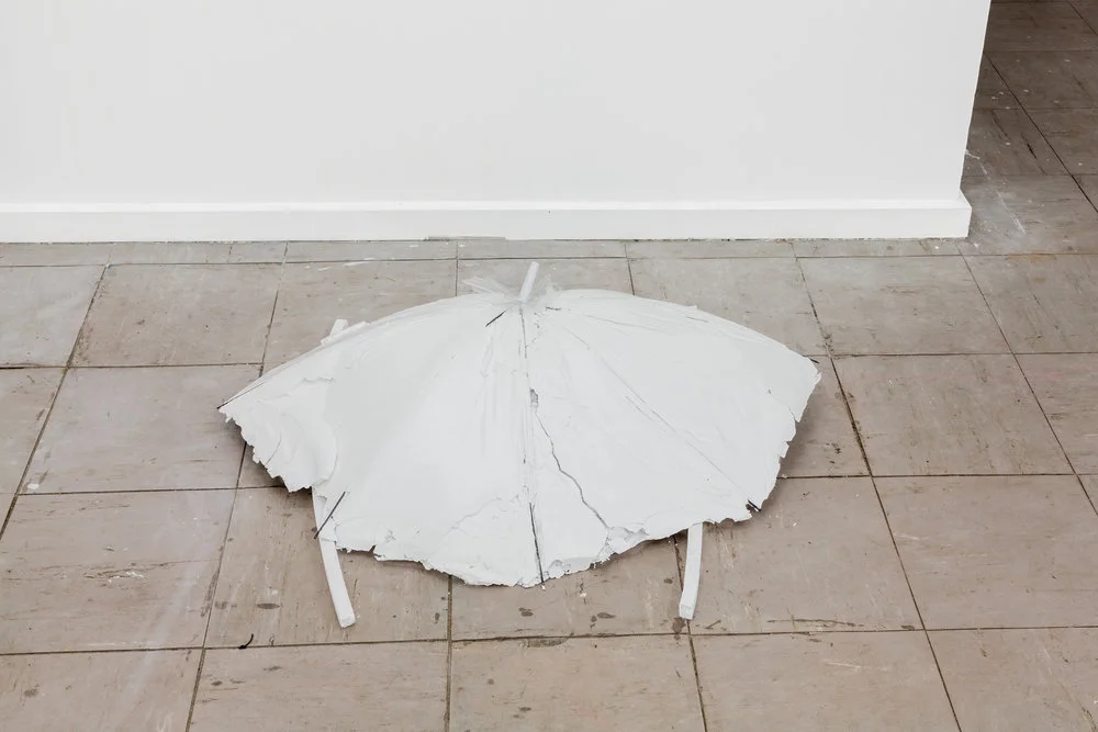 cinderella, 2015 plaster, umbrella frame, silk, polystyrene