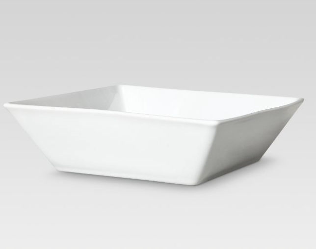 White square cereal bowl