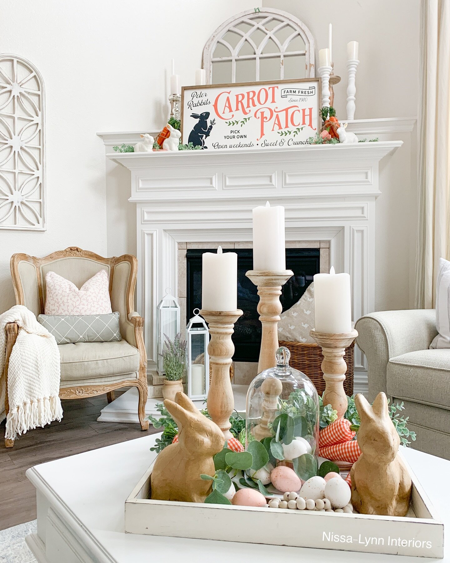 Can you believe Easter is in 9 days? My eight year old daughter asked me when we were going to put Easter decor up? So I had to deliver - and fast! (I&rsquo;m a little behind this year!🫣) The living room is now ready!🐰

Decorating Tip: Place any de