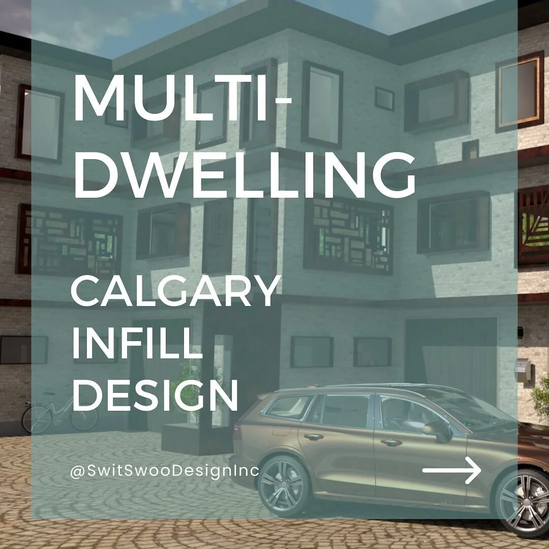 Design for 4 unit multi-dwelling on a 50ft wide lot in Calgary. The architectural vision was to minimize waste in the choice of materials and to bring an awareness of the natural surroundings to the residents. The units were offset from each other an