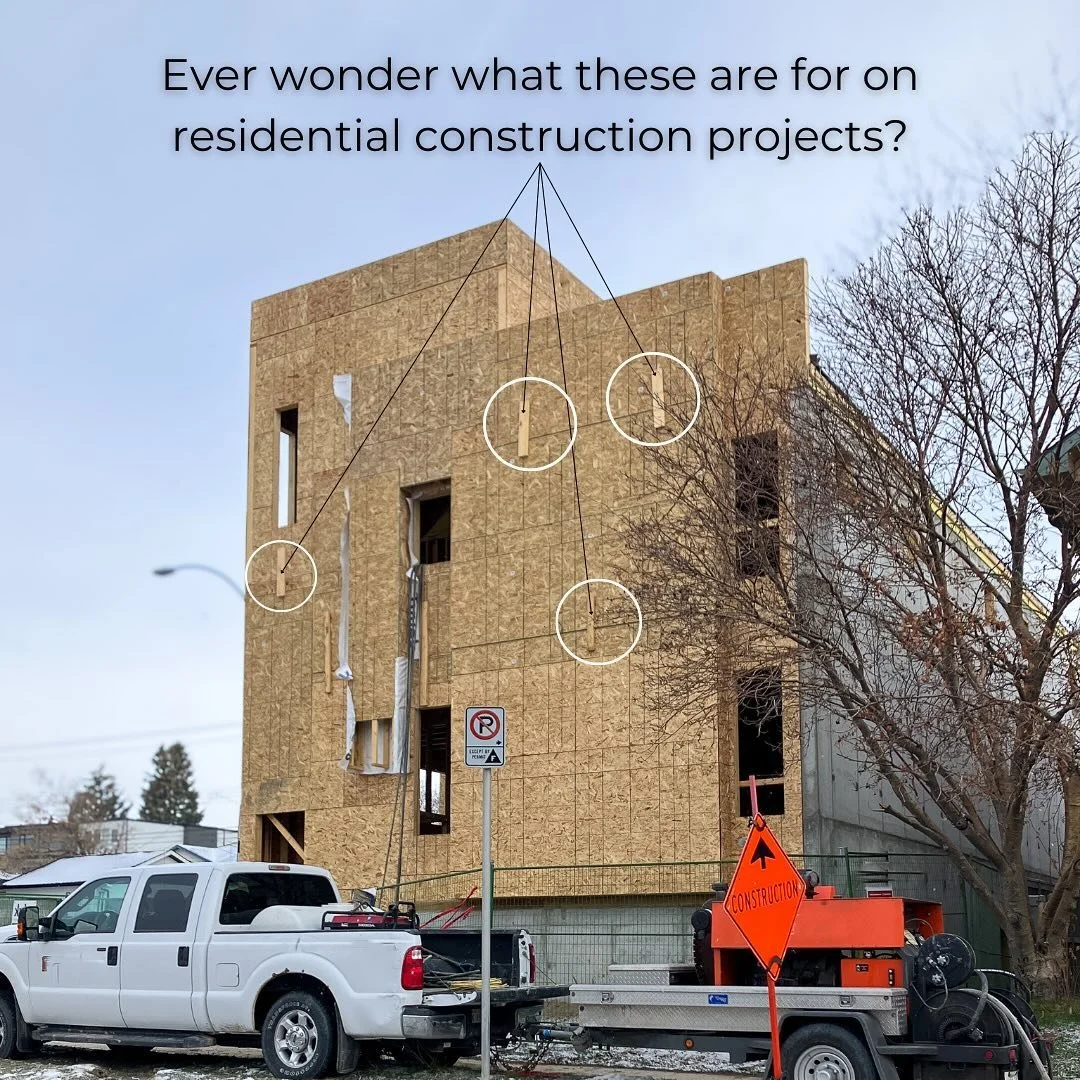 Ever wonder what the random blocks of 2 x 4 attached to the sides of residential construction buildings are?
They are called &lsquo;kick plates&rsquo; and framers use them to stand up new walls above a floor that the kick plate is attached to.
#calga
