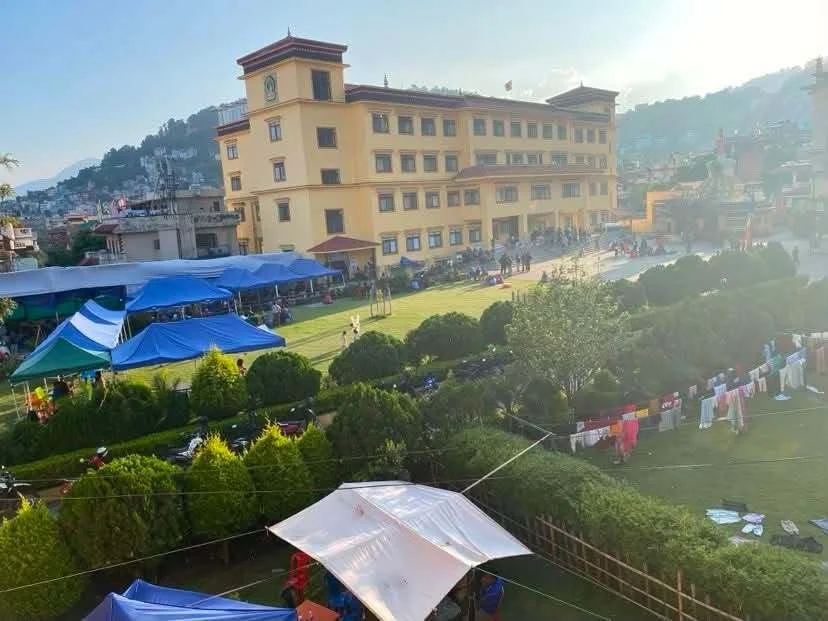 Scene of the area around Yellow Gumba monastery in Kathmandu