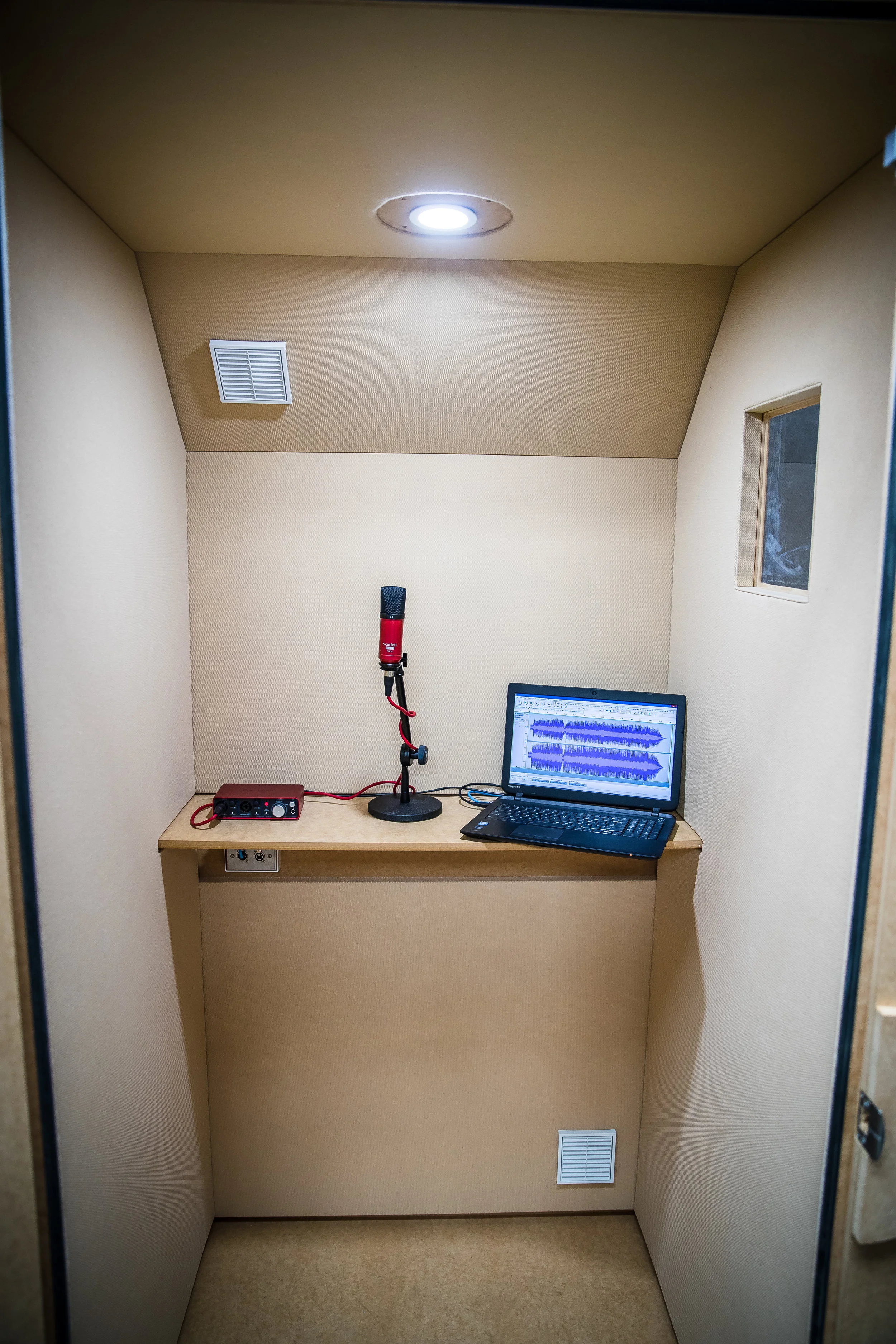 Inside vocal booth