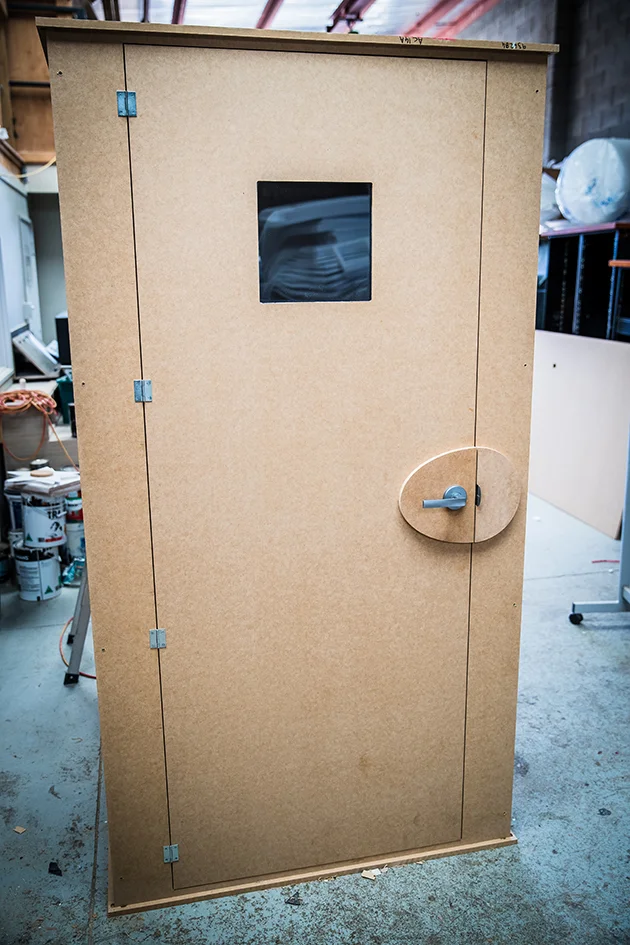 Front of vocal booth