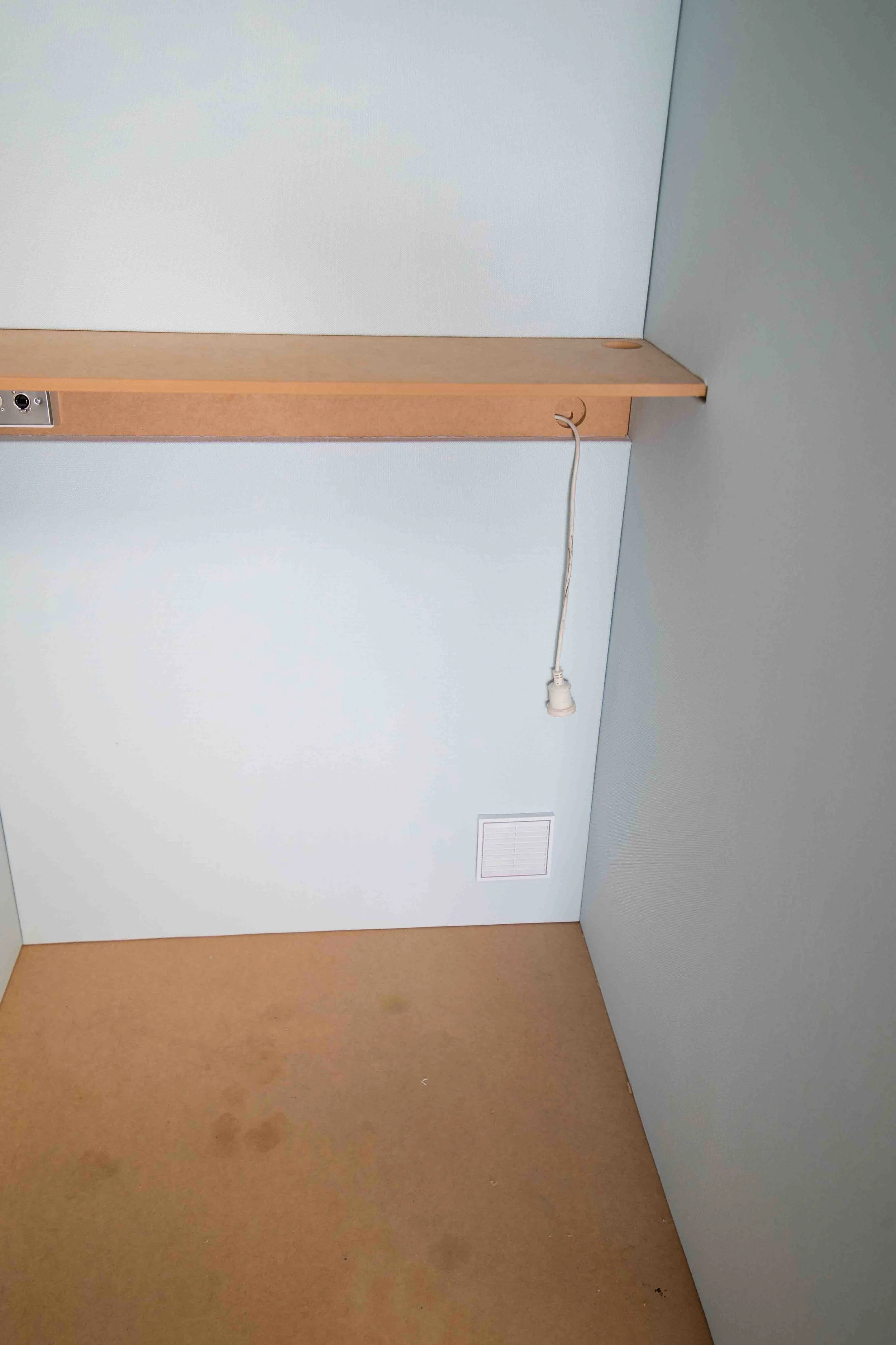 Step 16: You now have power into the booth. For higher performance, use silicon or sealant to fill around the extension lead