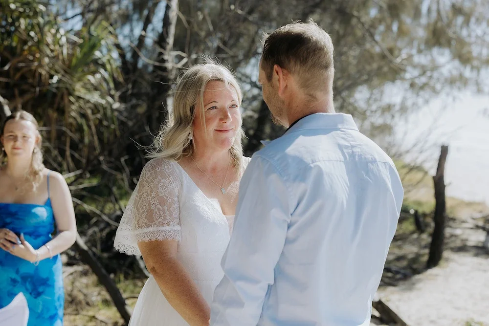 Couple having a micro wedding in a Brisbane park with I Do Drive Thru — elopement packages from $400