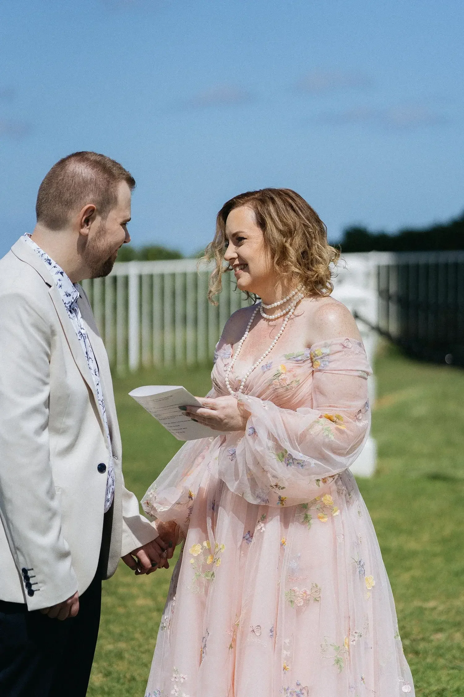 Couple exchanging vows during their elopement ceremony in Sydney with I Do Drive Thru — from $400