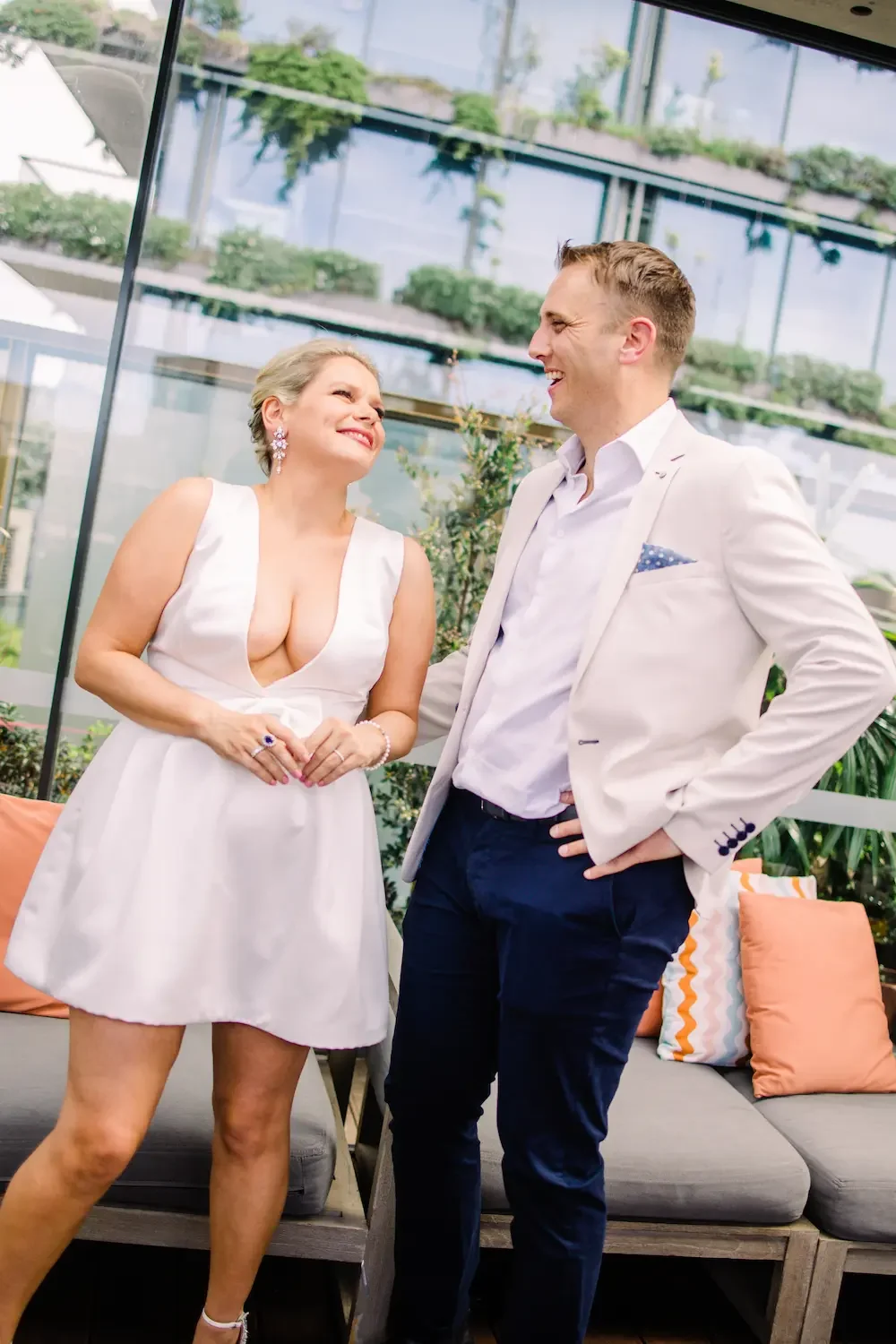Couple eloping on the Brisbane River with I Do Drive Thru — elopement celebrant and photographer from $400