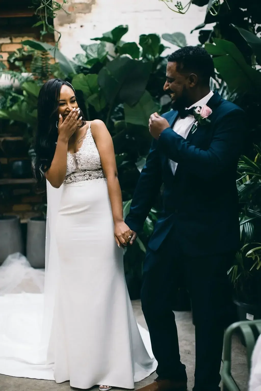 Couple laughing after eloping at a Melbourne pub with I Do Drive Thru — elopement packages from $400