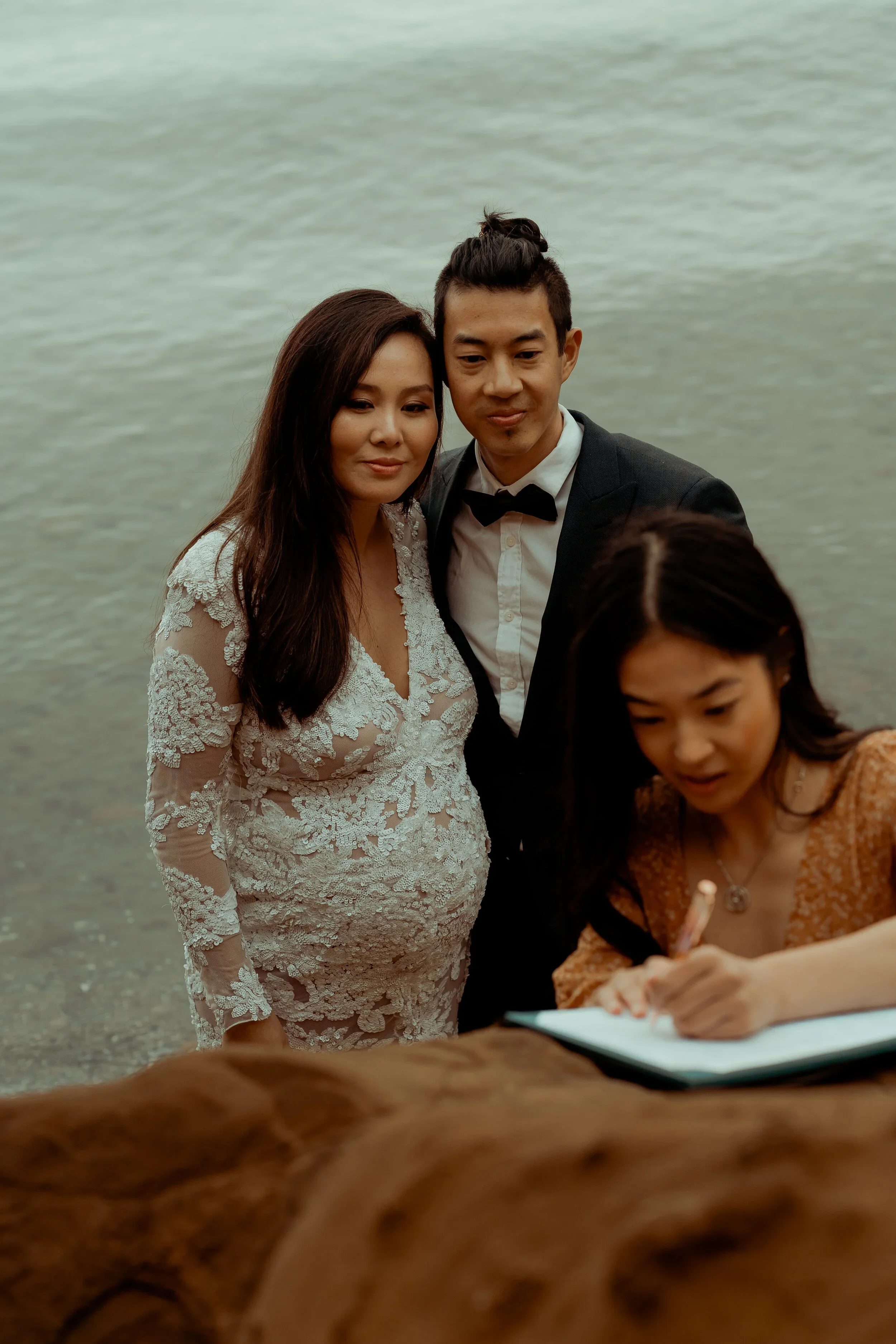 Couple getting married at Black Rock Beach Melbourne with I Do Drive Thru — beach elopement celebrant from $400