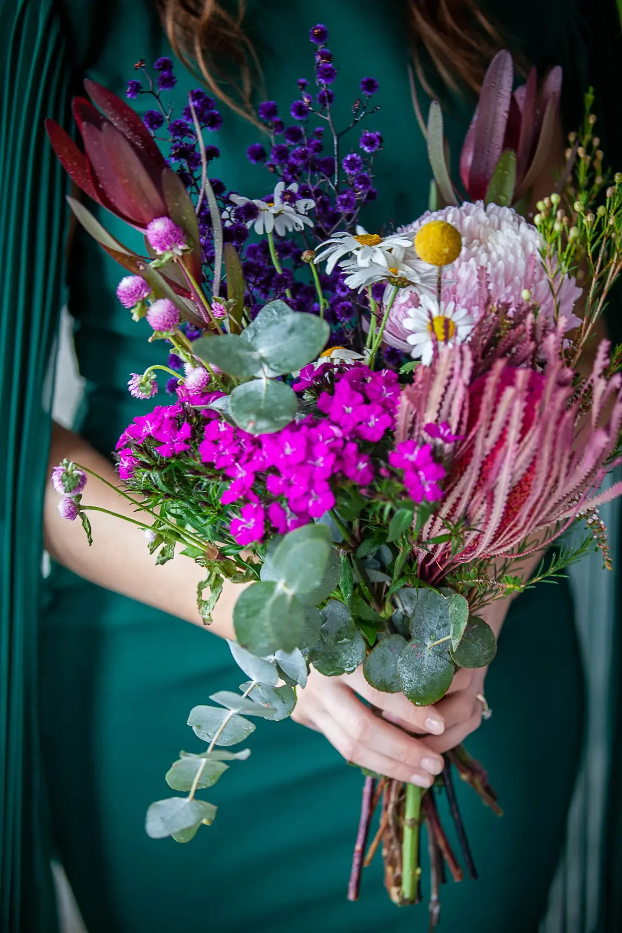 Wedding bouquet close up at Busselton South West WA elopement with I Do Drive Thru