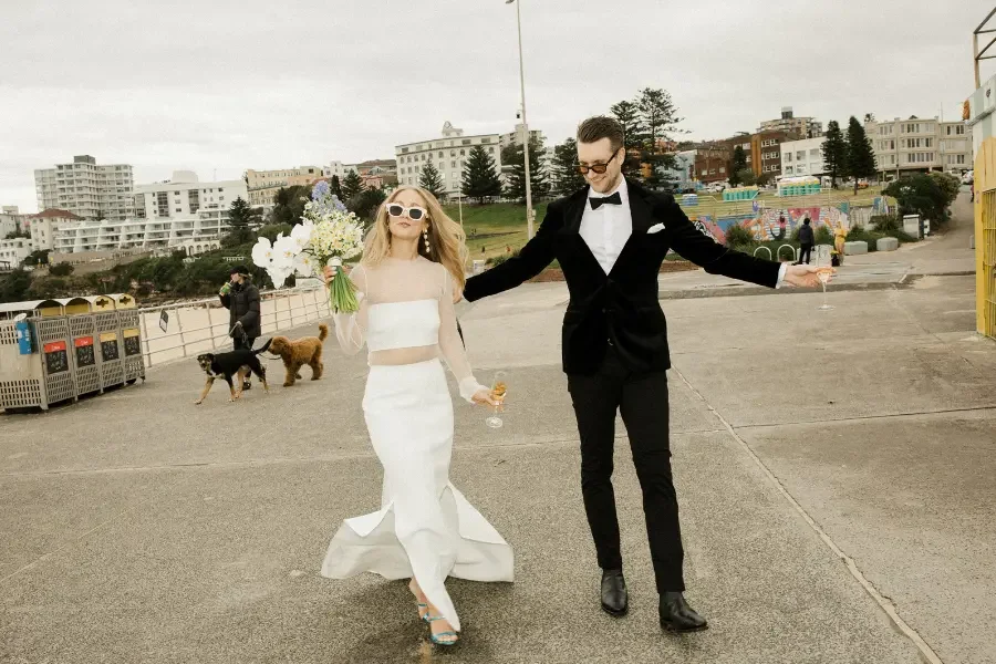 Newlyweds in Melbourne after eloping with I Do Drive Thru — get married anywhere in Melbourne from $400