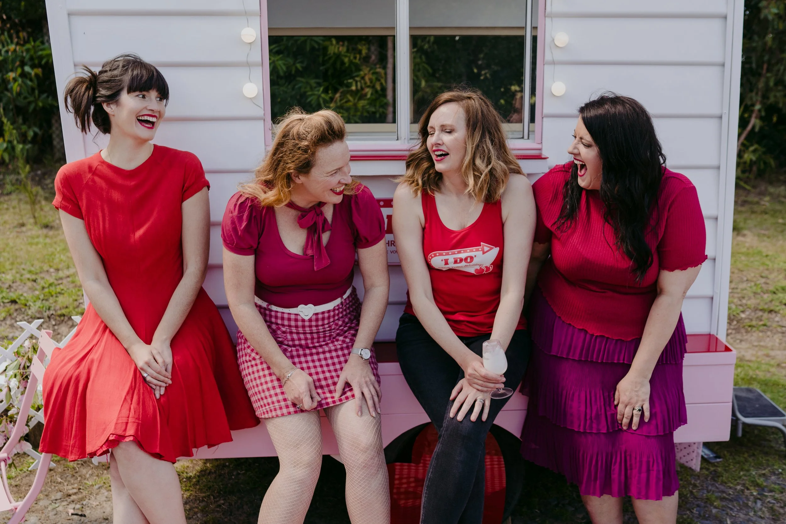The four founders of I Do Drive Thru Melbourne — a women-led team of registered marriage celebrants
