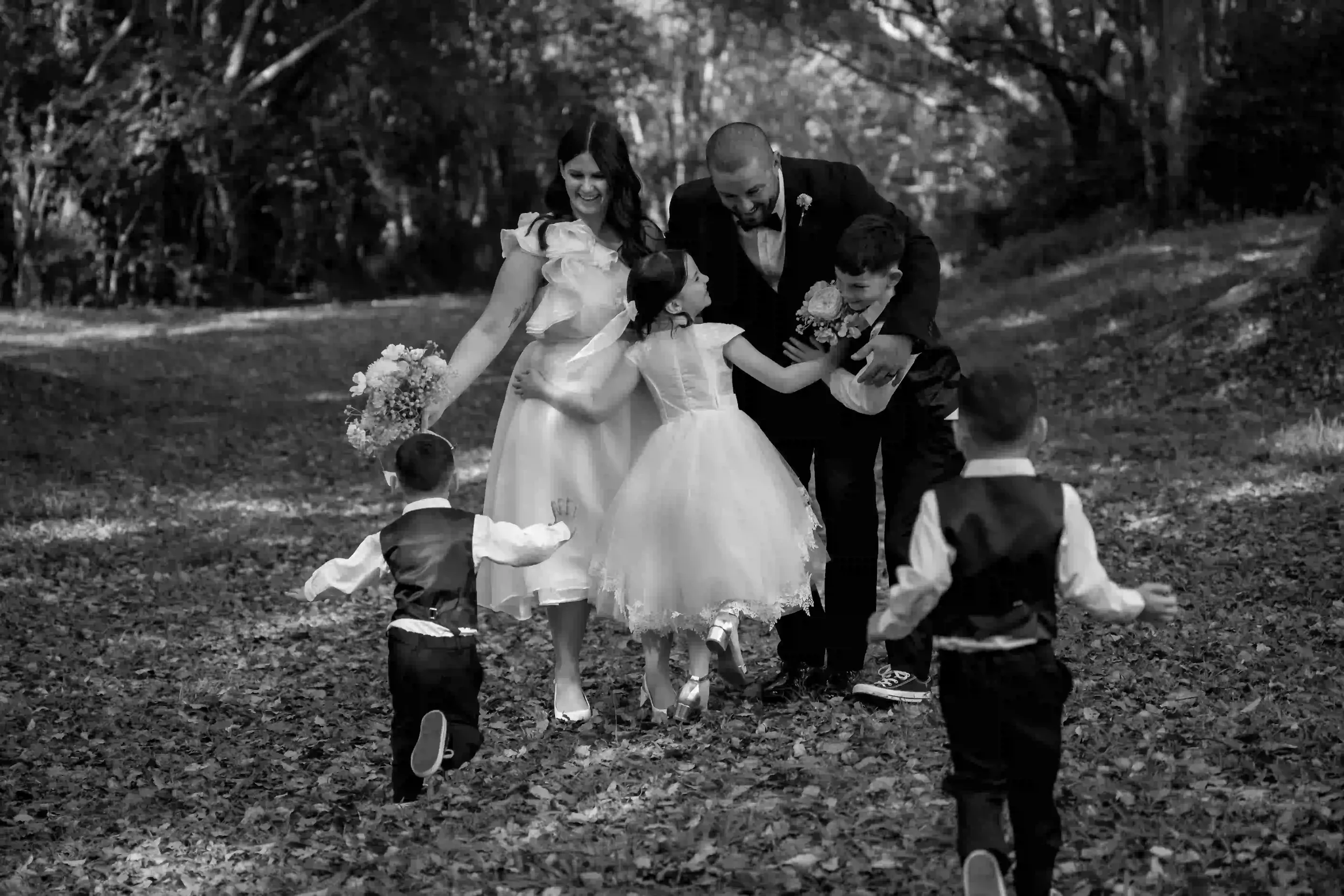 Couple who eloped with their children in the Gold Coast hinterland with I Do Drive Thru — elopement celebrant from $400