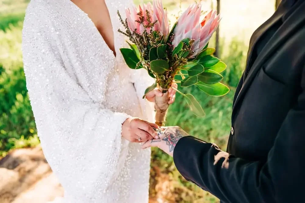 Couple eloping in park in Hahndorf Adelaide Hills with I Do Drive Thru — elopement from $400