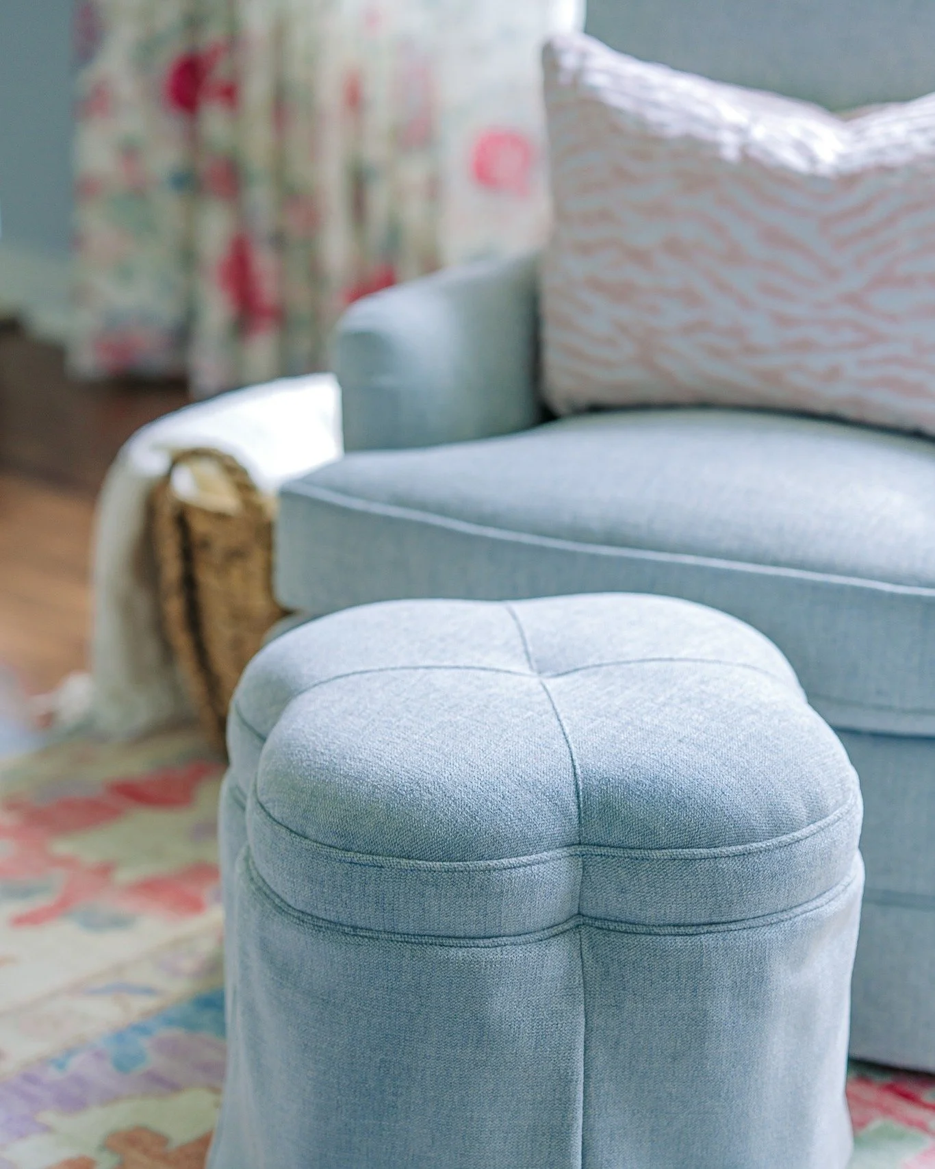 It&rsquo;s the little details that set the tone &mdash; a playful pink tiger-print pillow, soft rounded ottomans, or a subtle curve in the furniture can shift a space from polished to welcoming. Gentle touches create rooms that invite you in and enco