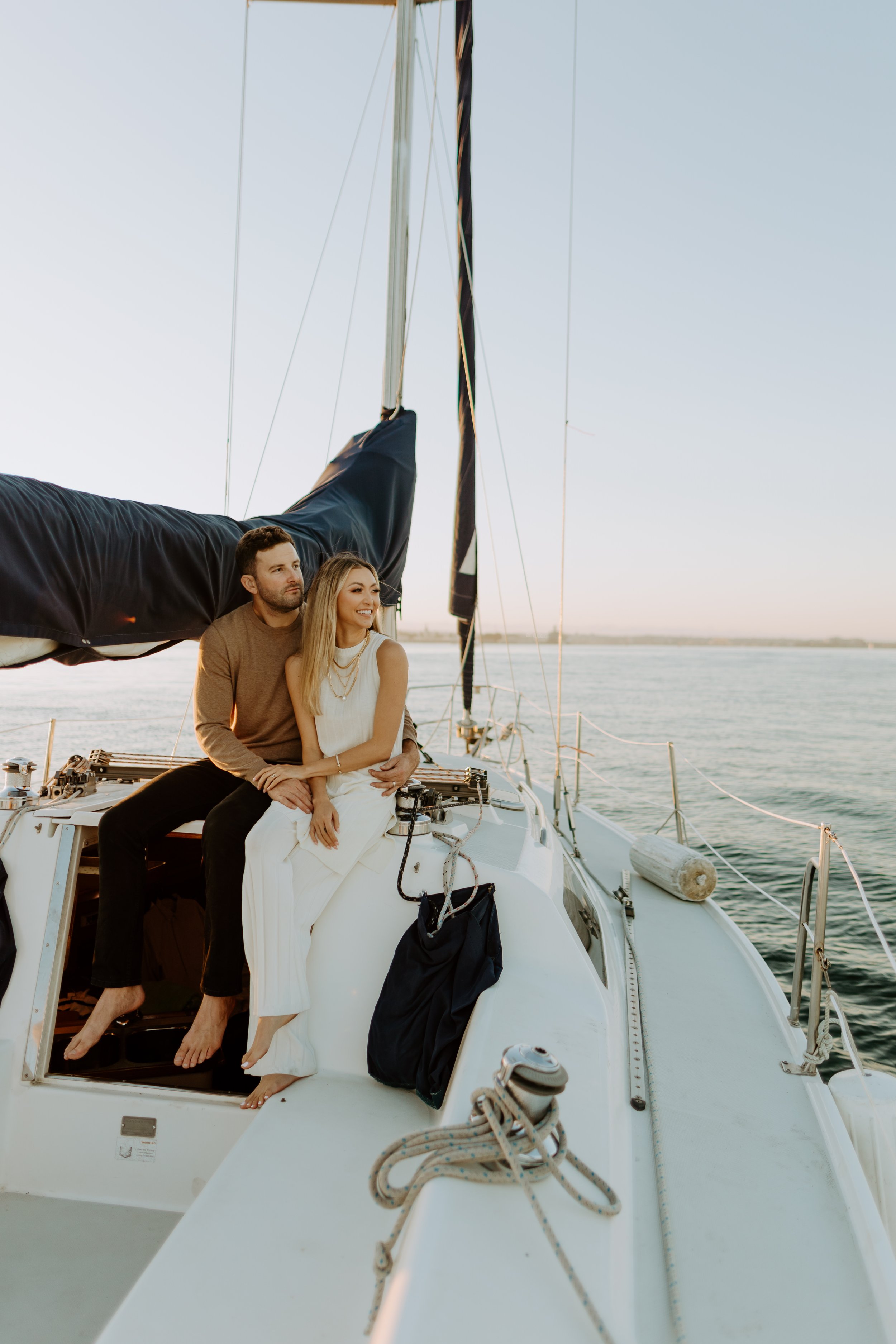 sailing on the san diego bay engagement session - san diego couples photographer