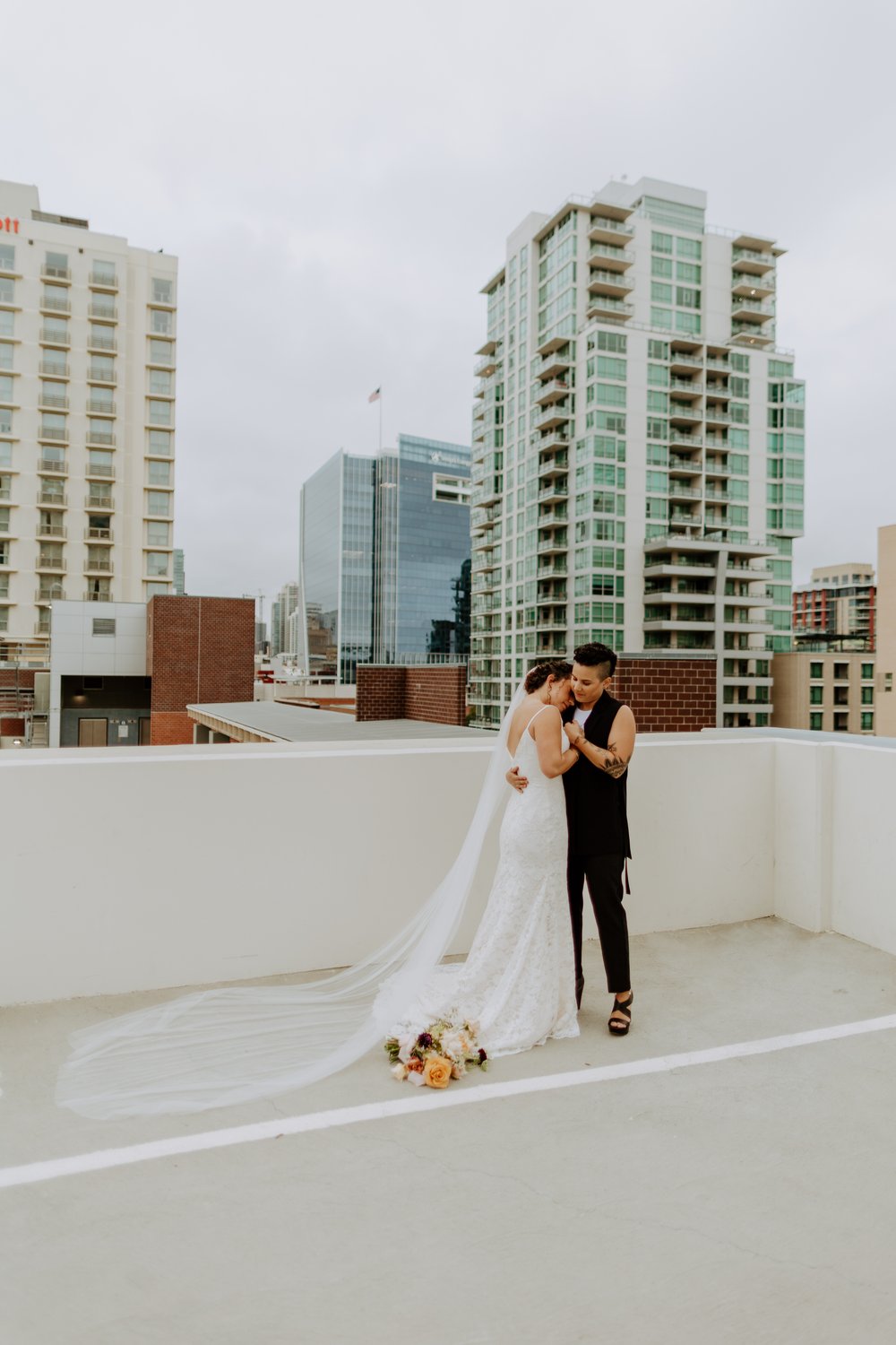 Paula + Steph Elopement Smoke Bombs Balboa Park Chalk Rooftop Photo Shoot-88.jpg