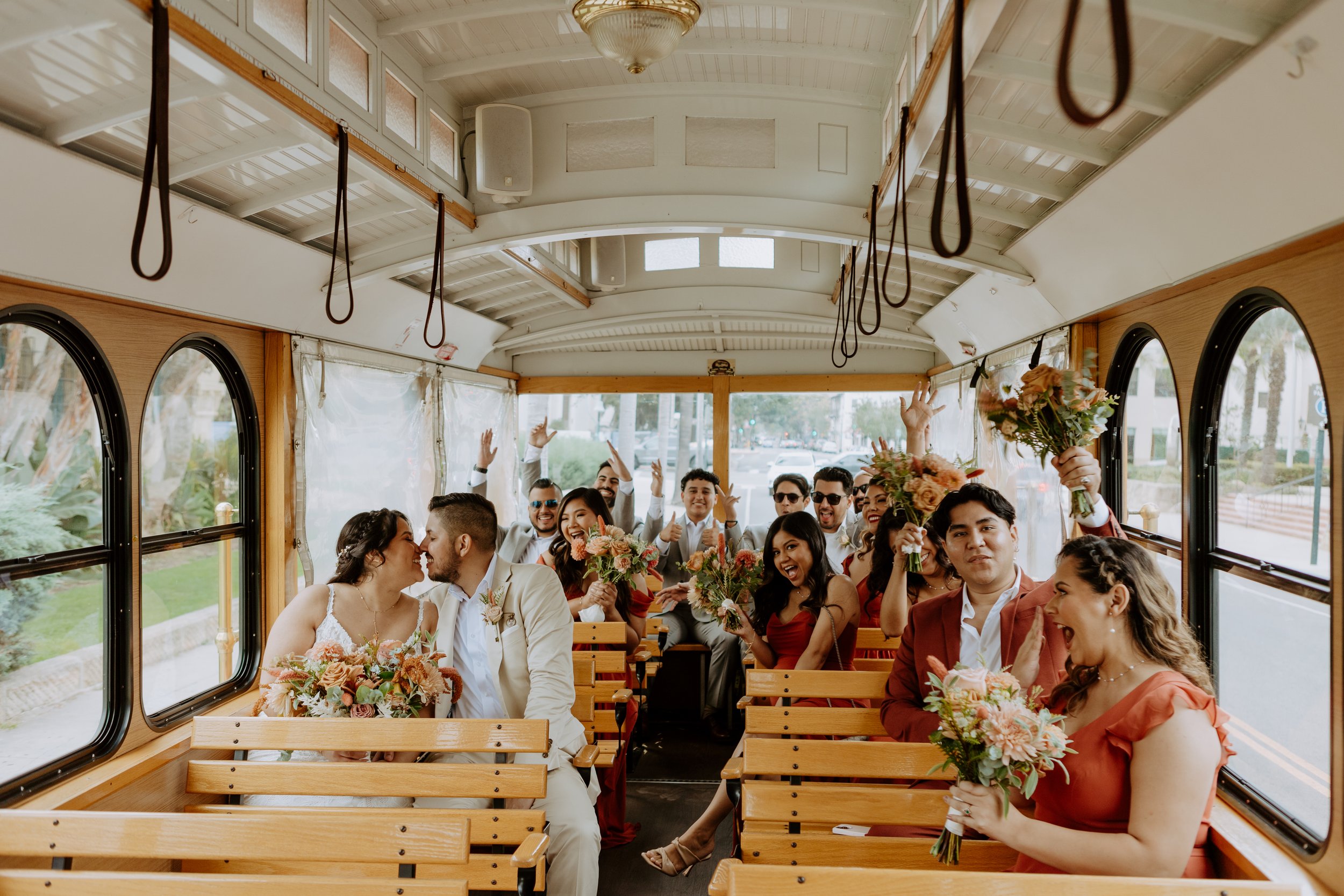 santa barbara trolley wedding party san diego wedding photographer california