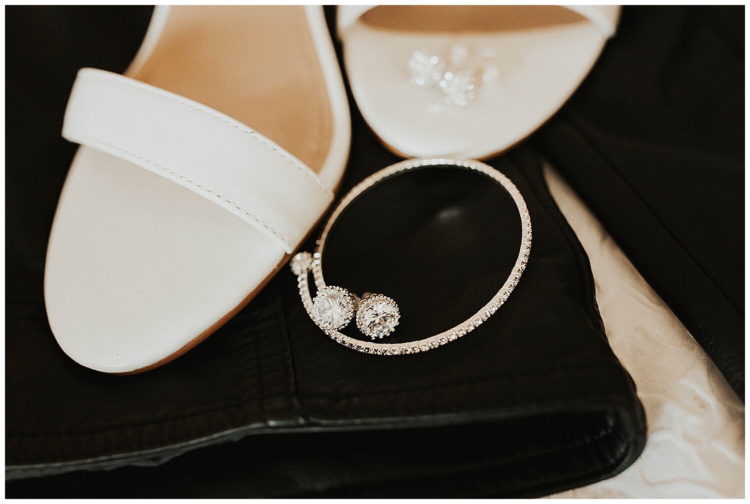 brides earring and shoe