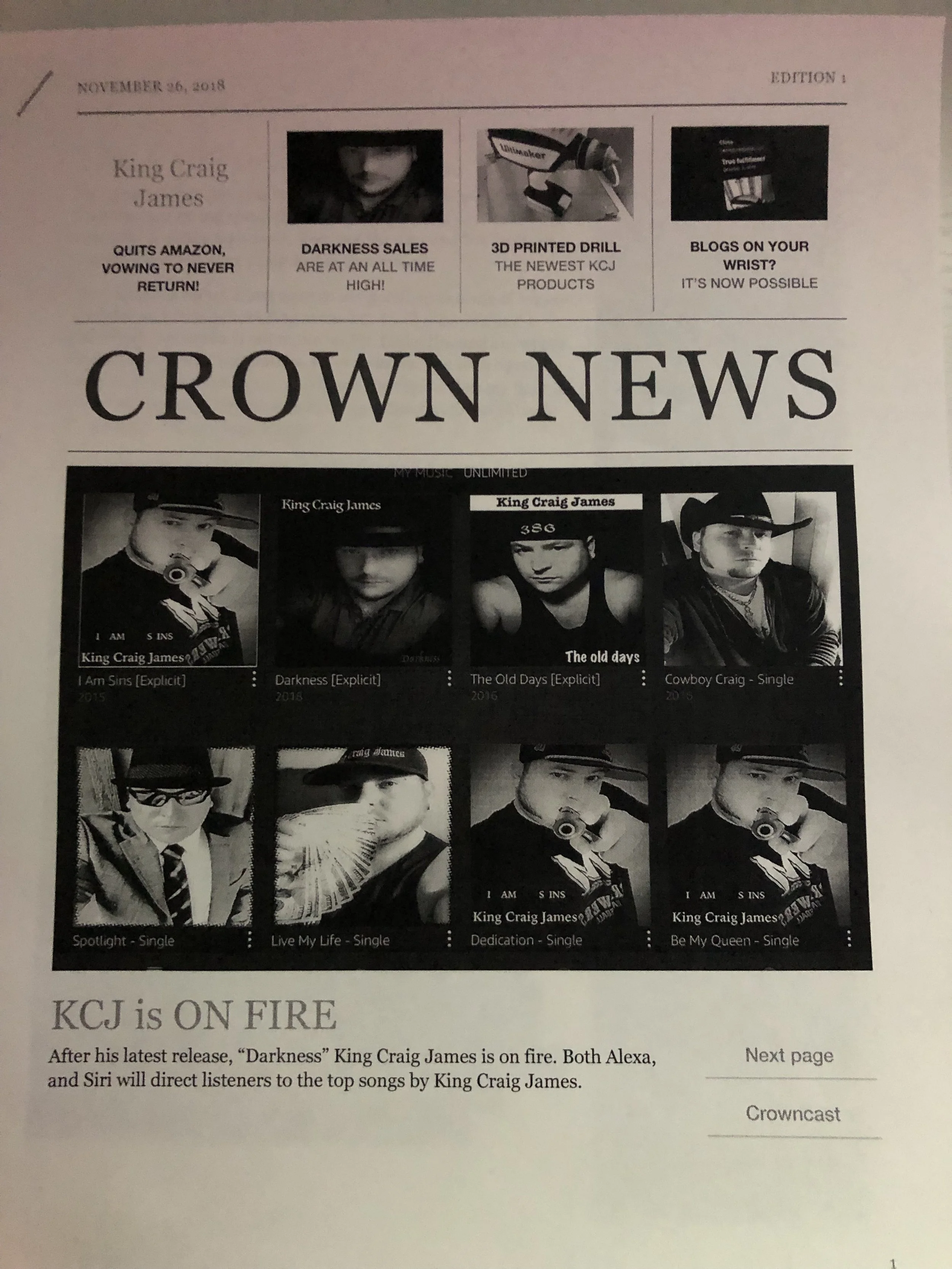 A paper version of a typical “Blog”