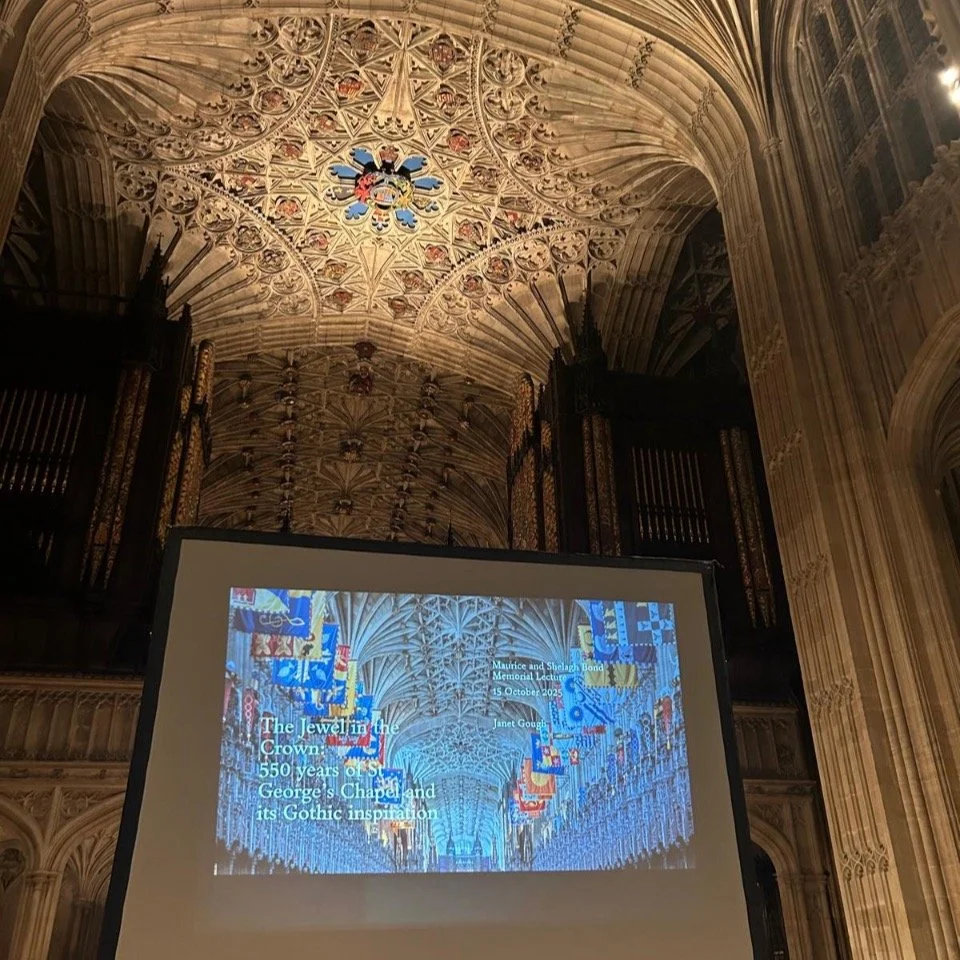 Such an experience and honour to celebrate the 550th anniversary of the building of St George's Chapel, Windsor Castle to give the Bond Memorial lecture in the chapel last night 15 October featuring its Gothic inspirations and origins. Thanks to many